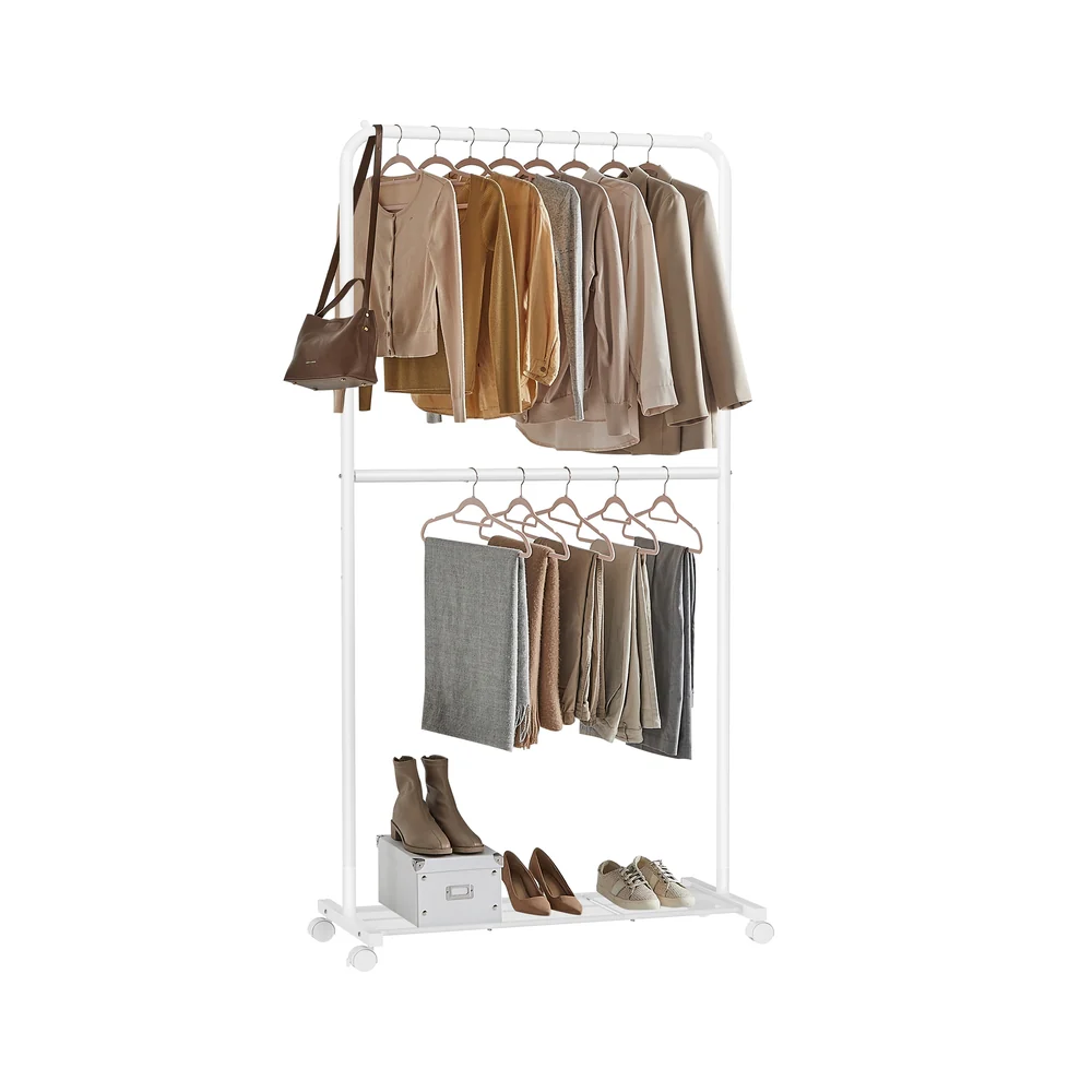Double-Rod Clothes Rack on Wheels Max. Load 20 kg - Image 2