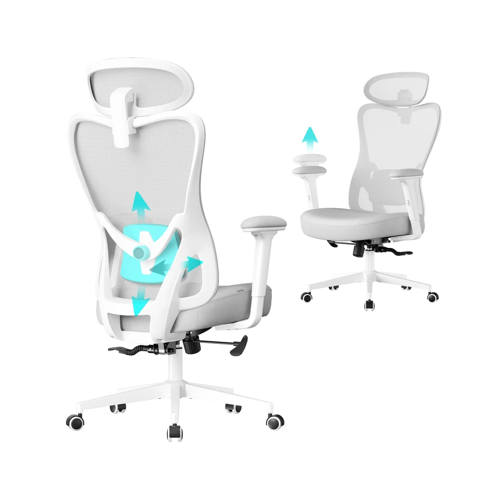 Ergonomic office chair with adjustable lumbar and headrest - Image 2