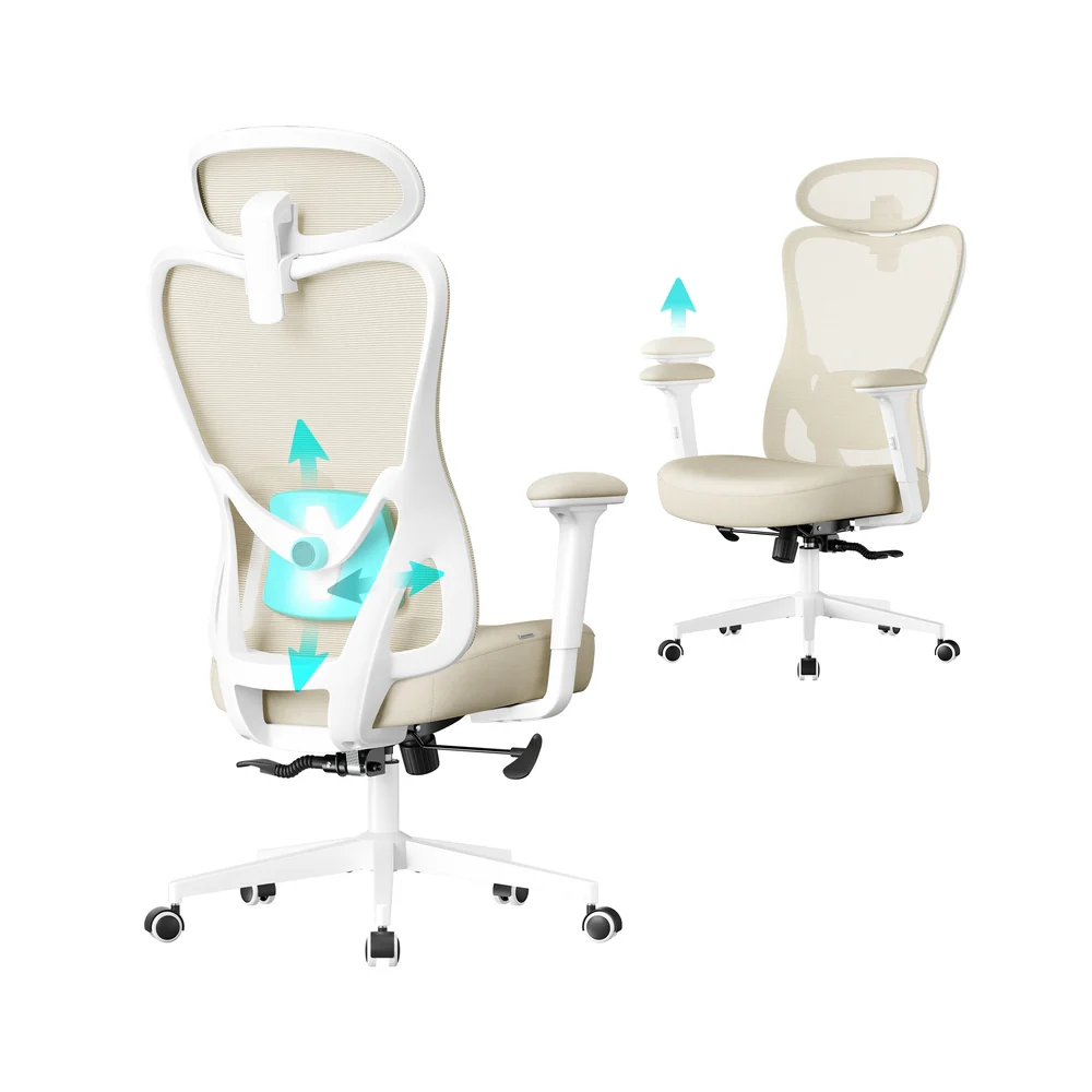 Ergonomic office chair with adjustable lumbar and headrest - Image 3