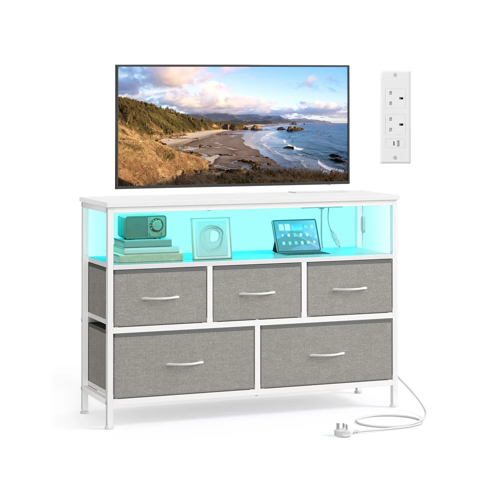 Fabric chest of drawers with sturdy steel frame