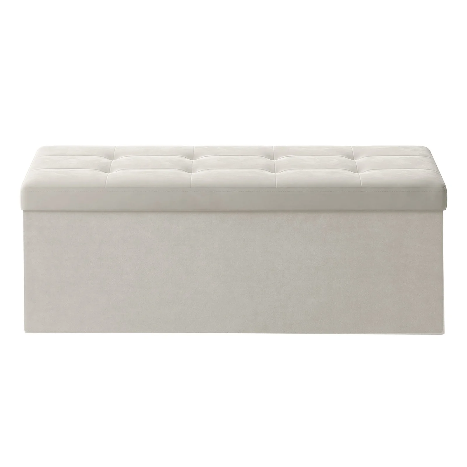 Storage Ottoman, Foldable Velvet Storage Bench, 2 Extra Storage Boxes - Image 2