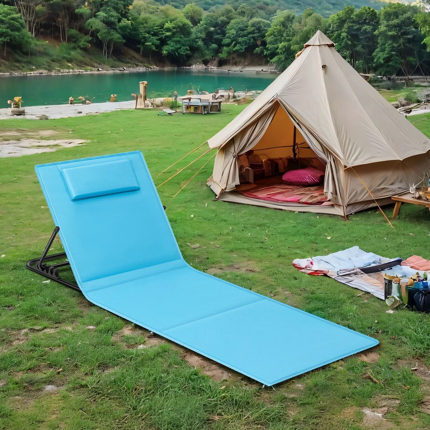 Folding Beach Sunlounger - Image 3