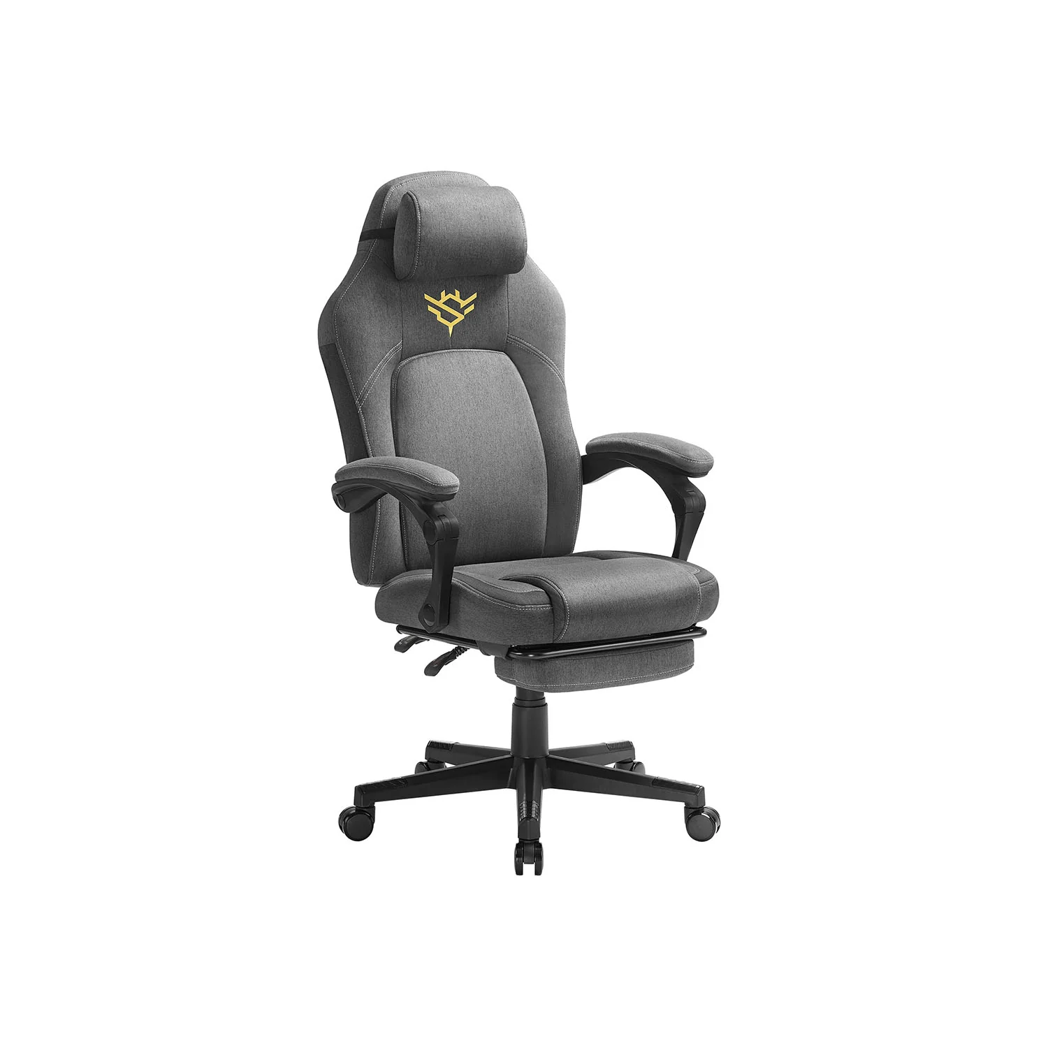 Gaming Chair with Footrest and Headrest