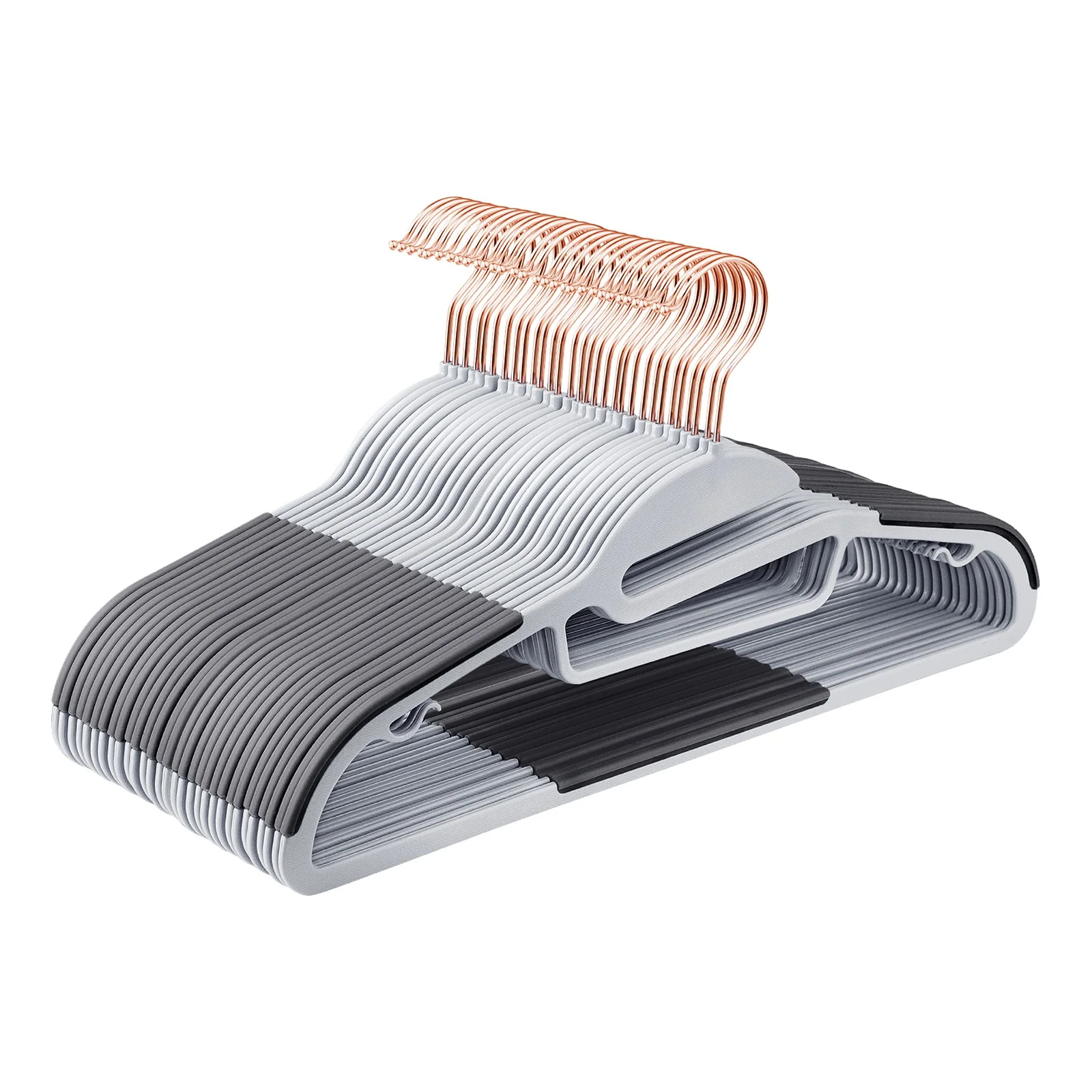Gray 30-Pack Plastic Coat Hangers