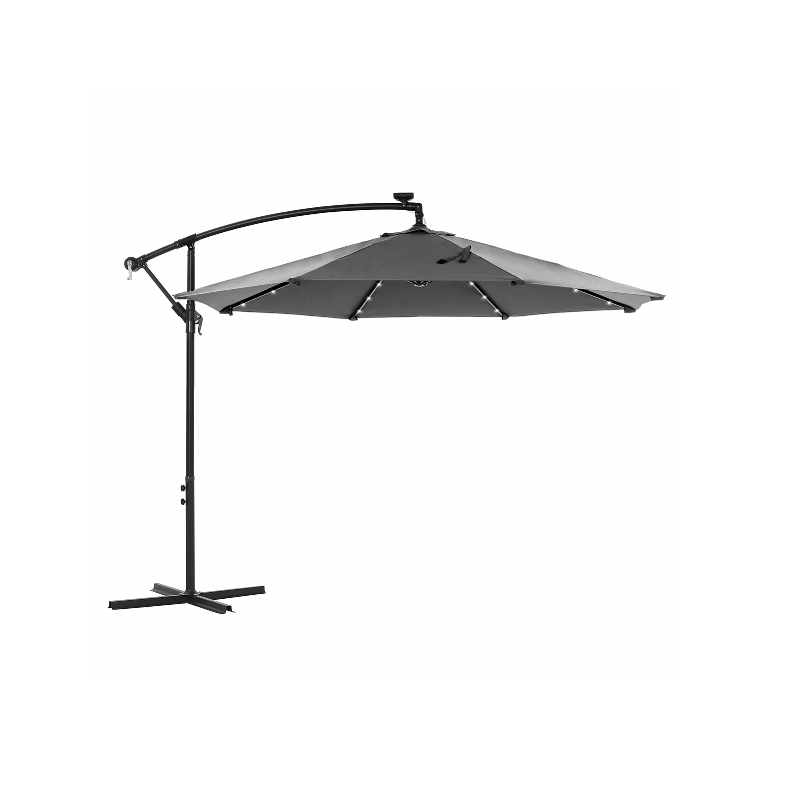 Grey Parasol Umbrella with LED Lights
