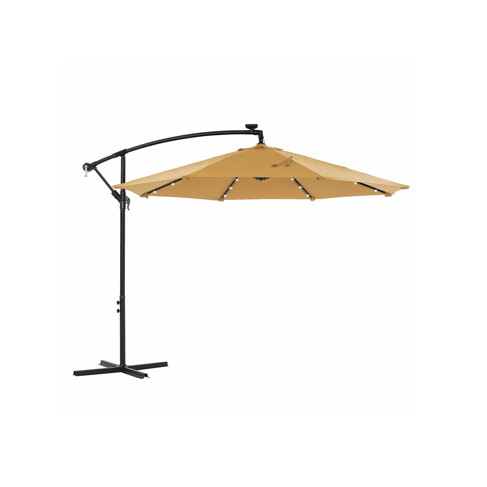 Grey Parasol Umbrella with LED Lights - Image 2