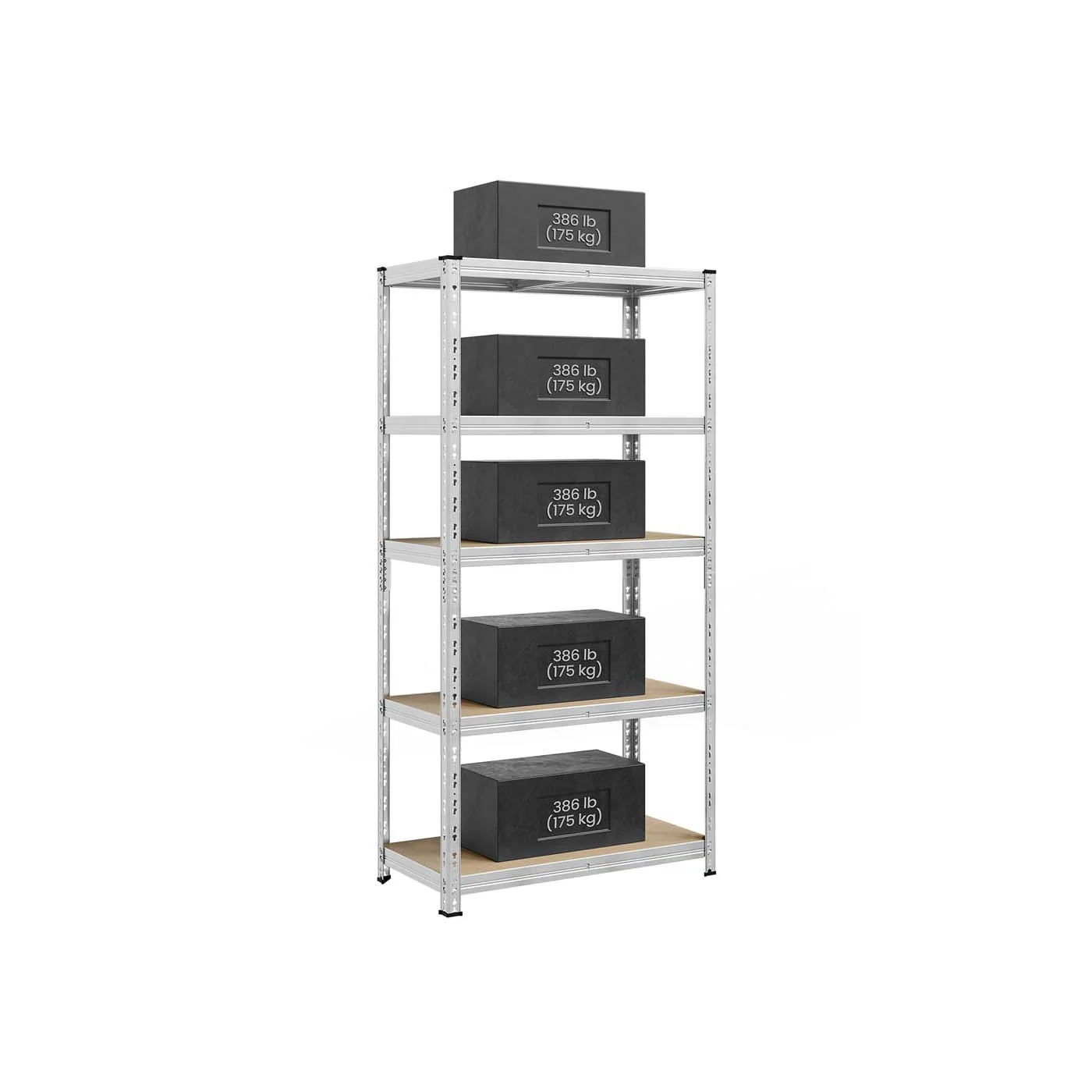 Heavy duty metal storage shelf with adjustable shelves for garage