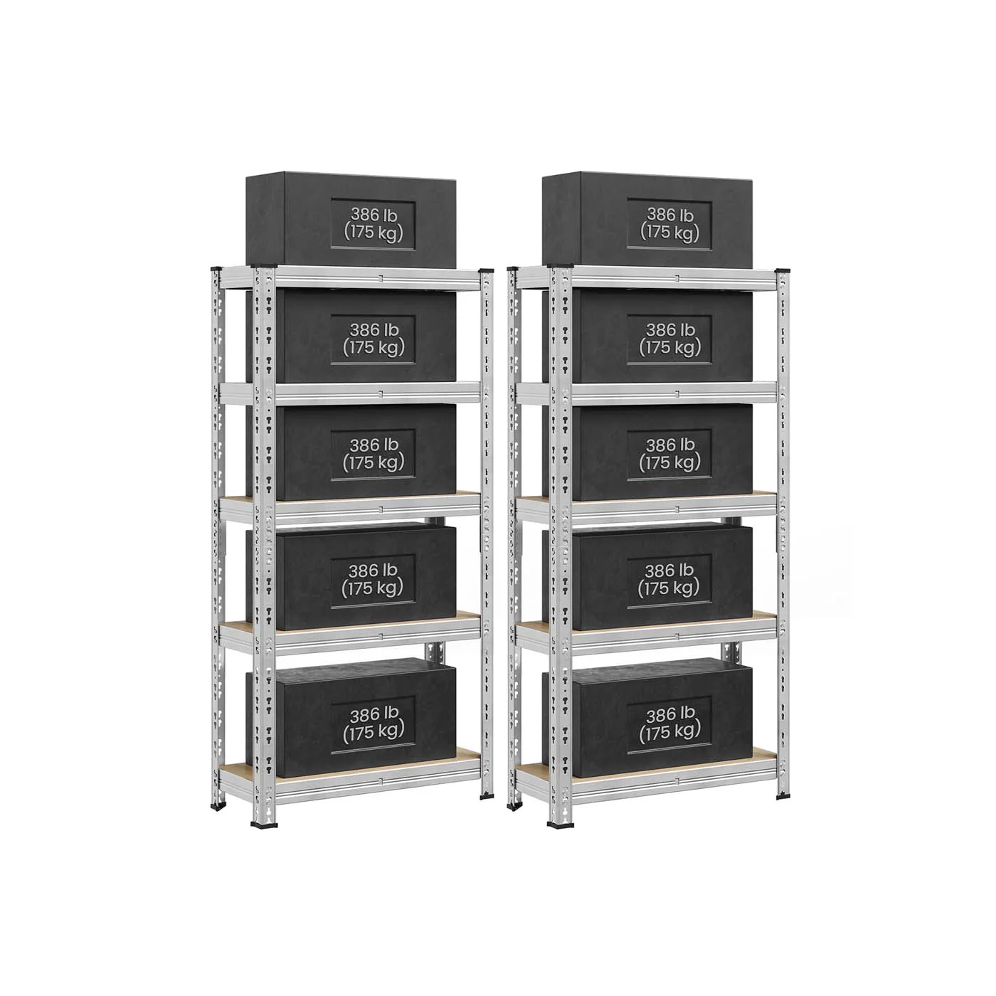 Heavy duty metal storage shelf with adjustable shelves for garage - Image 2