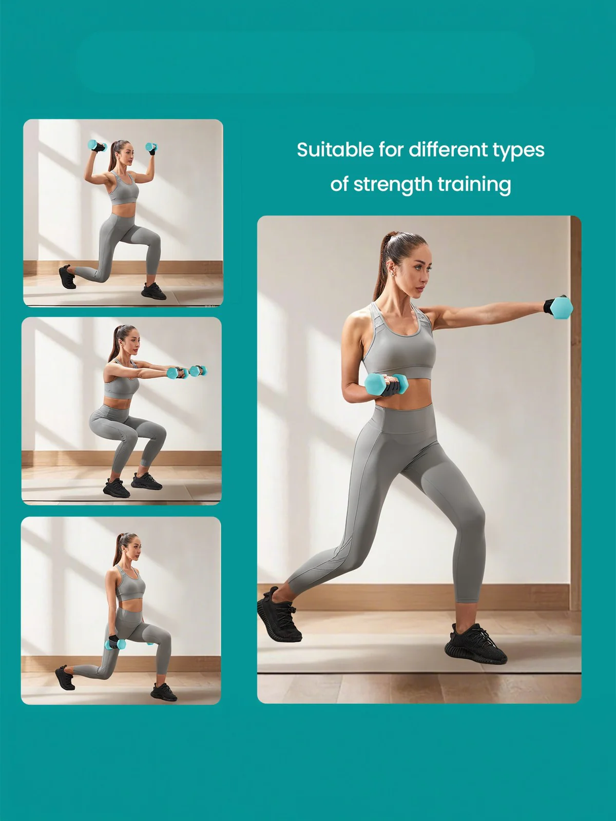 Dumbbells Set with Stand, Neoprene Hex Dumbbells - Image 2