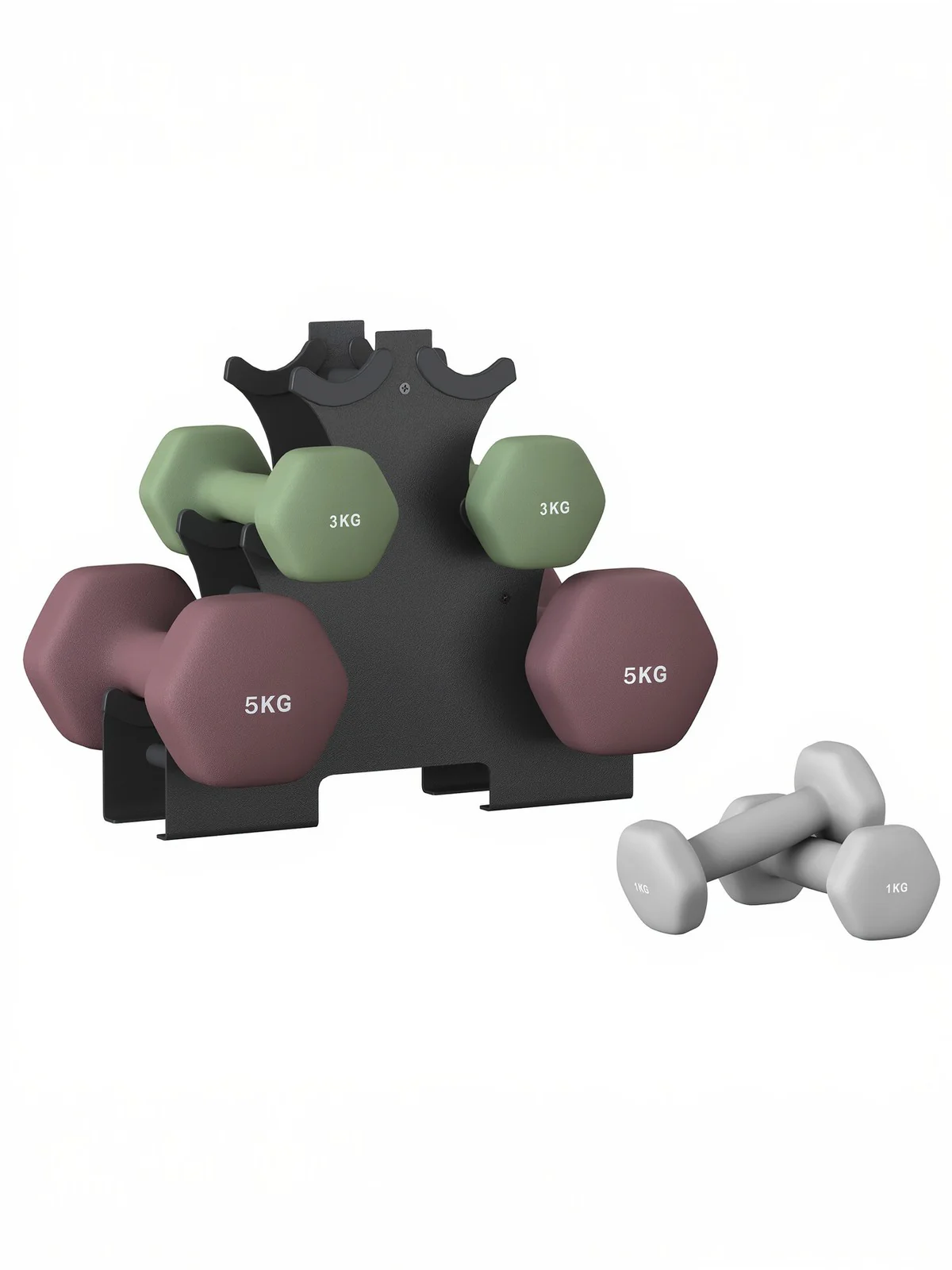 Dumbbells Set with Stand, Neoprene Hex Dumbbells - Image 5