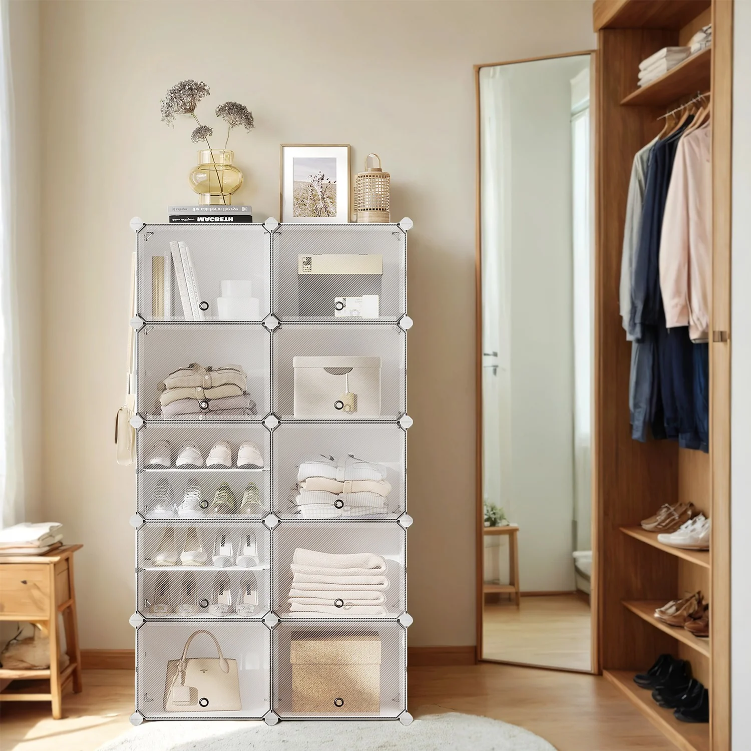 Interlocking Shoe Rack, Plastic Shoe Storage Cabinet - Image 2