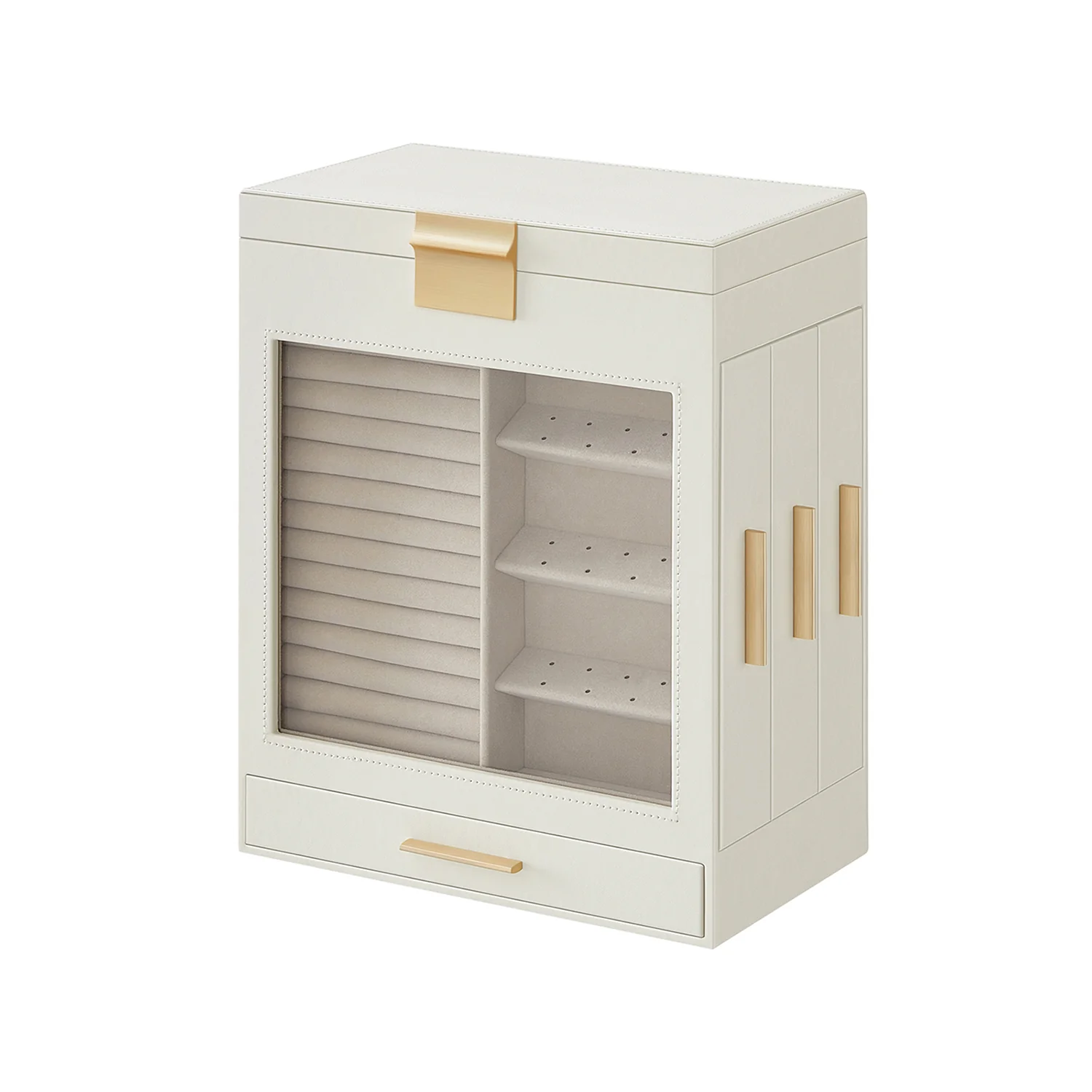 5-Layer Modern Jewellery Box with 3 Side Drawers