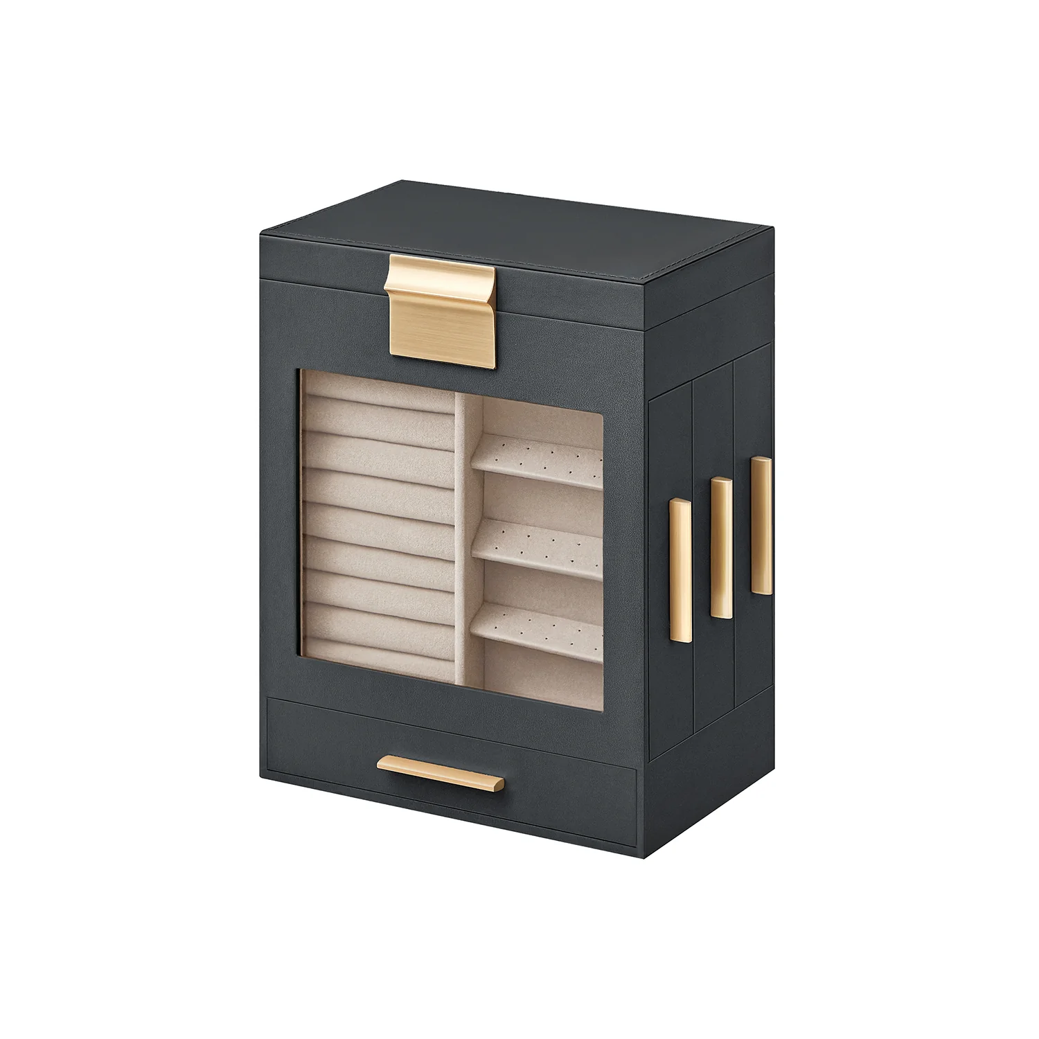 5-Layer Modern Jewellery Box with 3 Side Drawers - Image 3