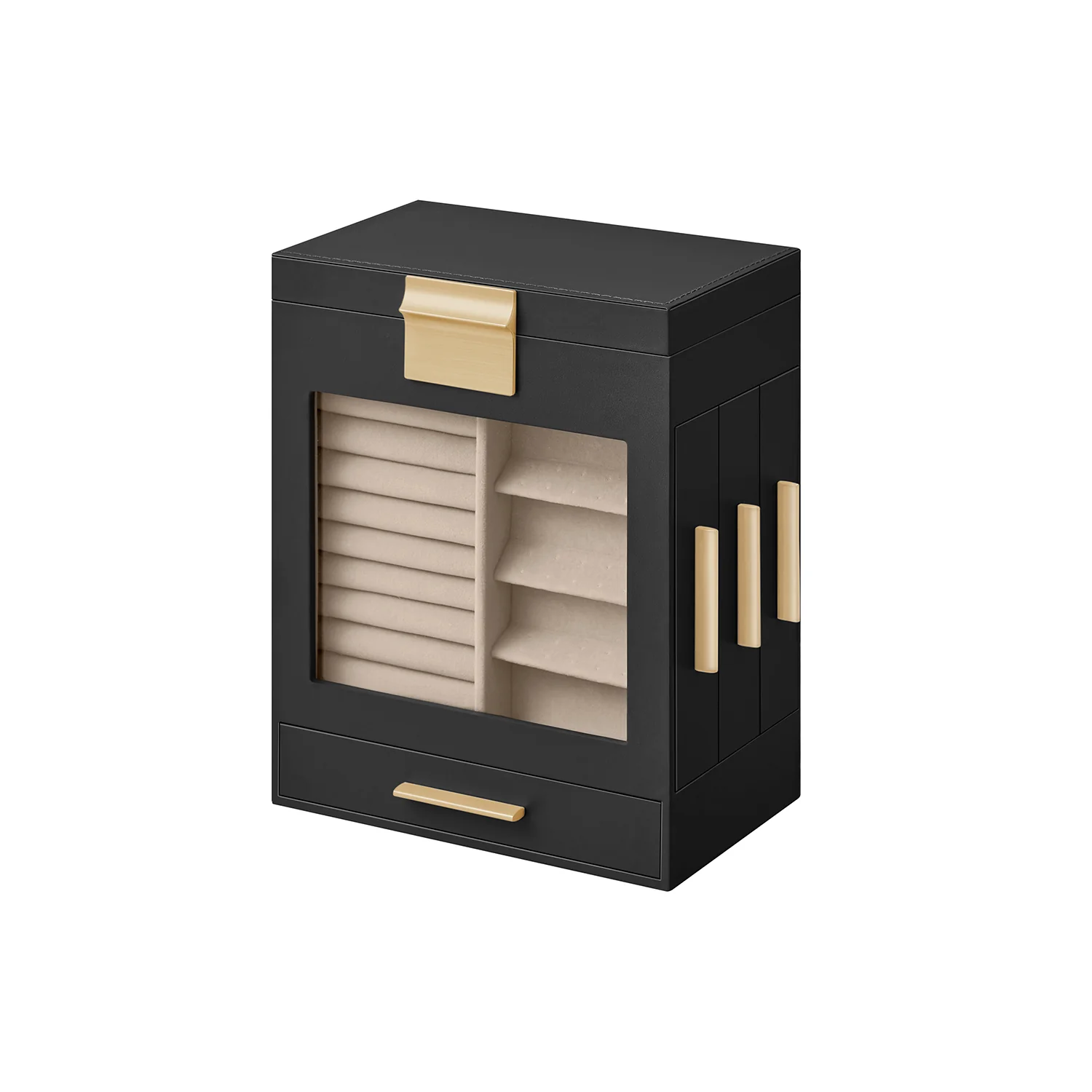 5-Layer Modern Jewellery Box with 3 Side Drawers - Image 4