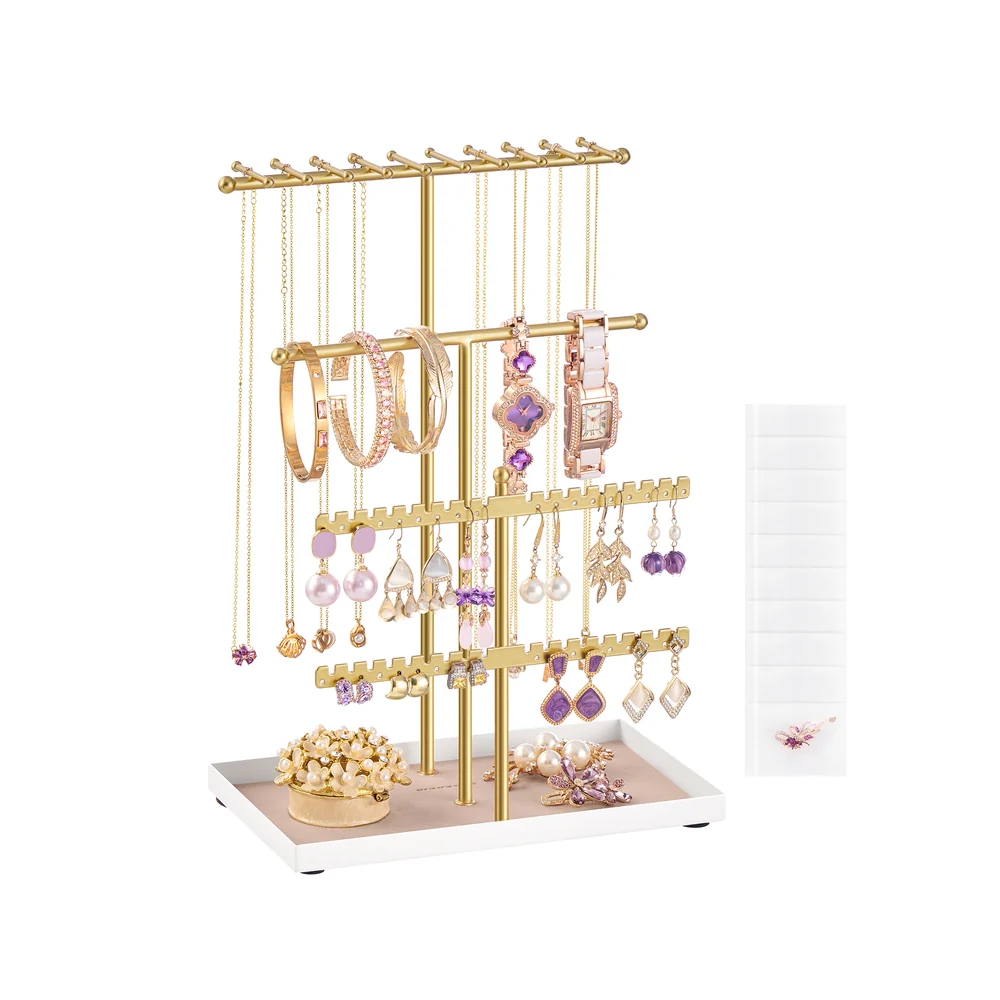 Jewellery Stand with Metal Frame and Velvet Tray