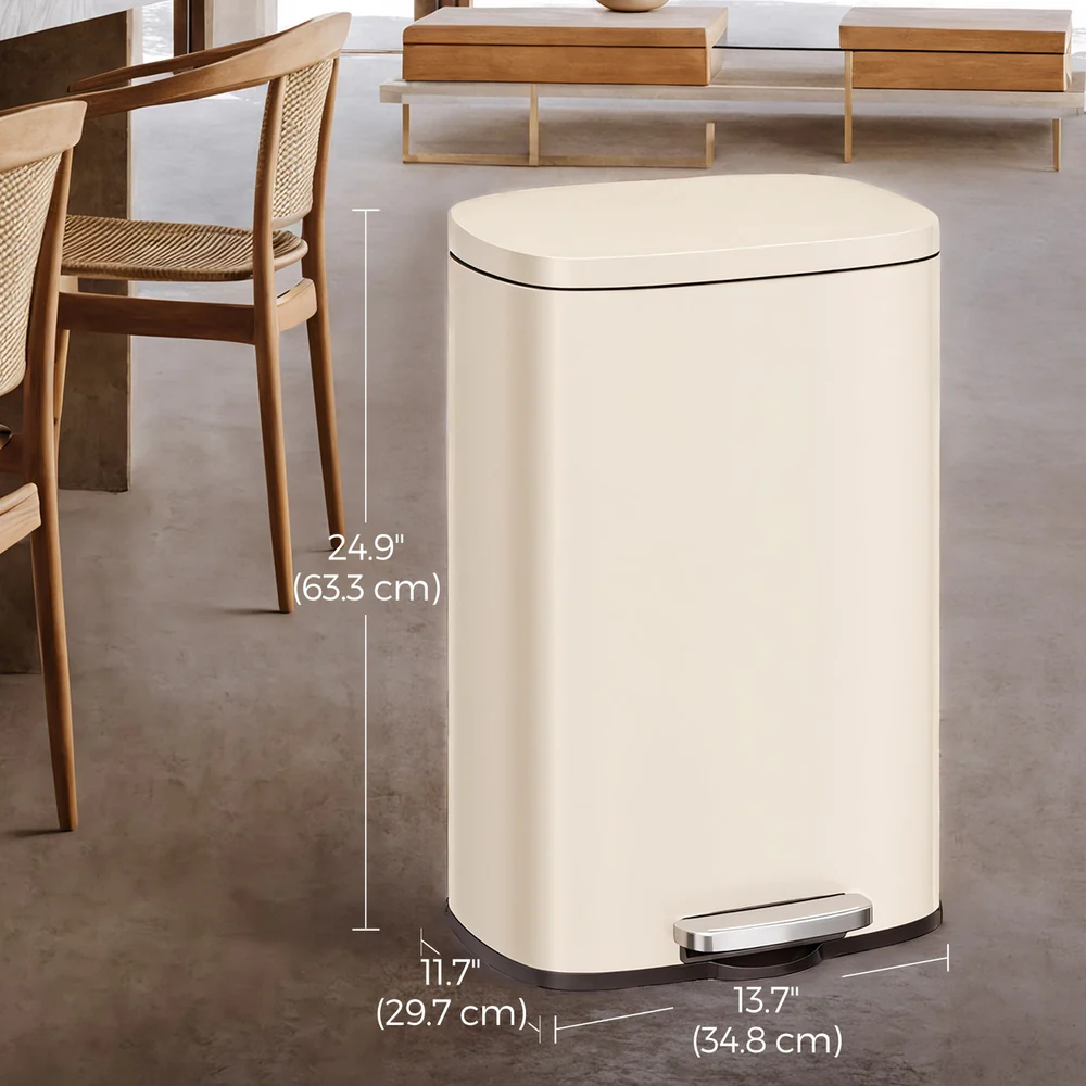 50 L Kitchen Bin, Rubbish Bin, Stainless Steel Trash Bin, Soft Close - Image 2