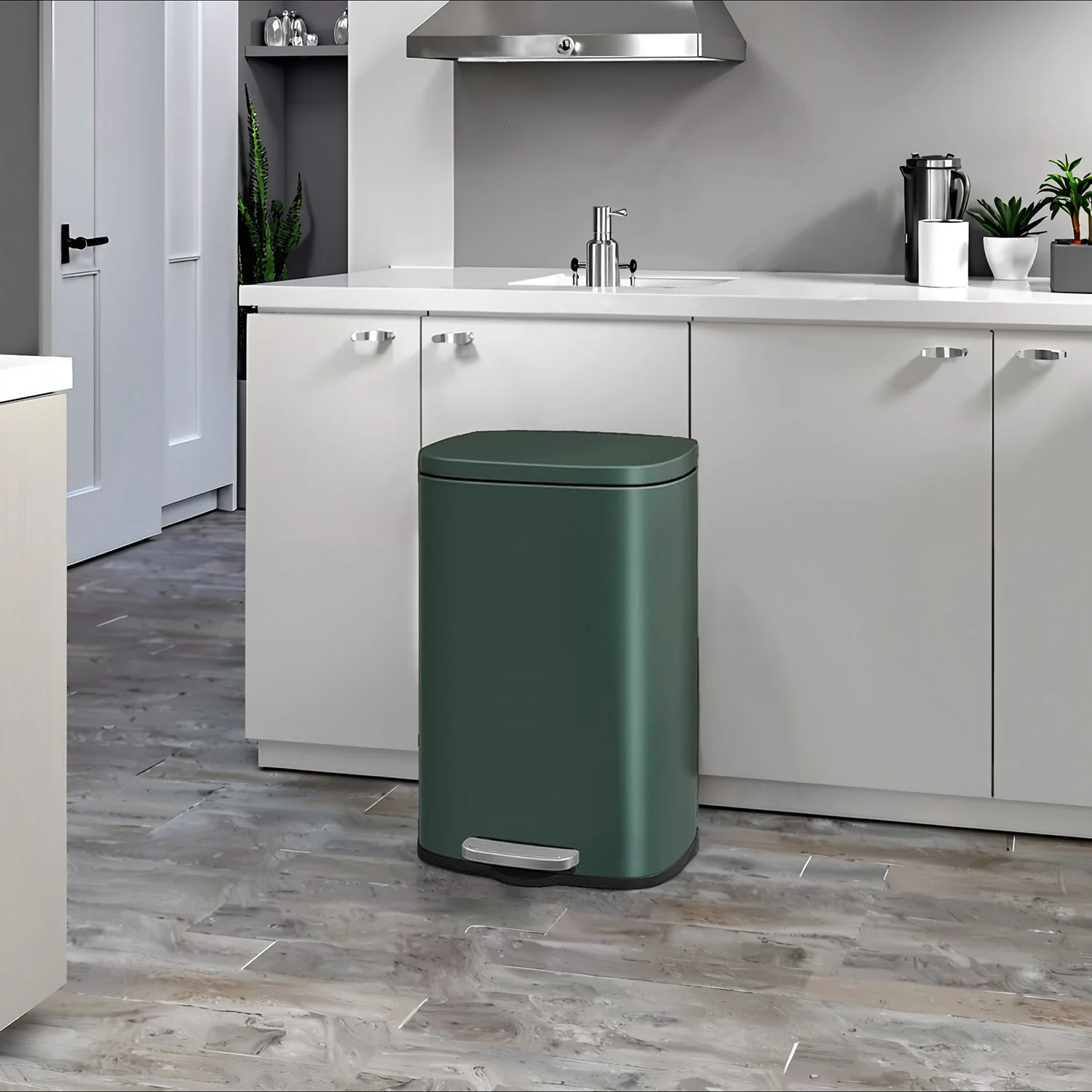 50 L Kitchen Bin, Rubbish Bin, Stainless Steel Trash Bin, Soft Close - Image 7