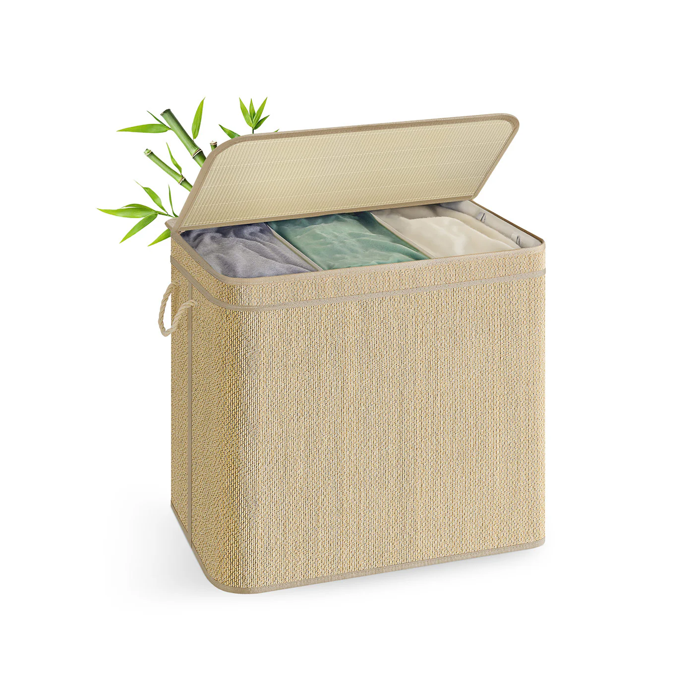 Laundry Basket Bamboo Clothes Organiser - Image 3
