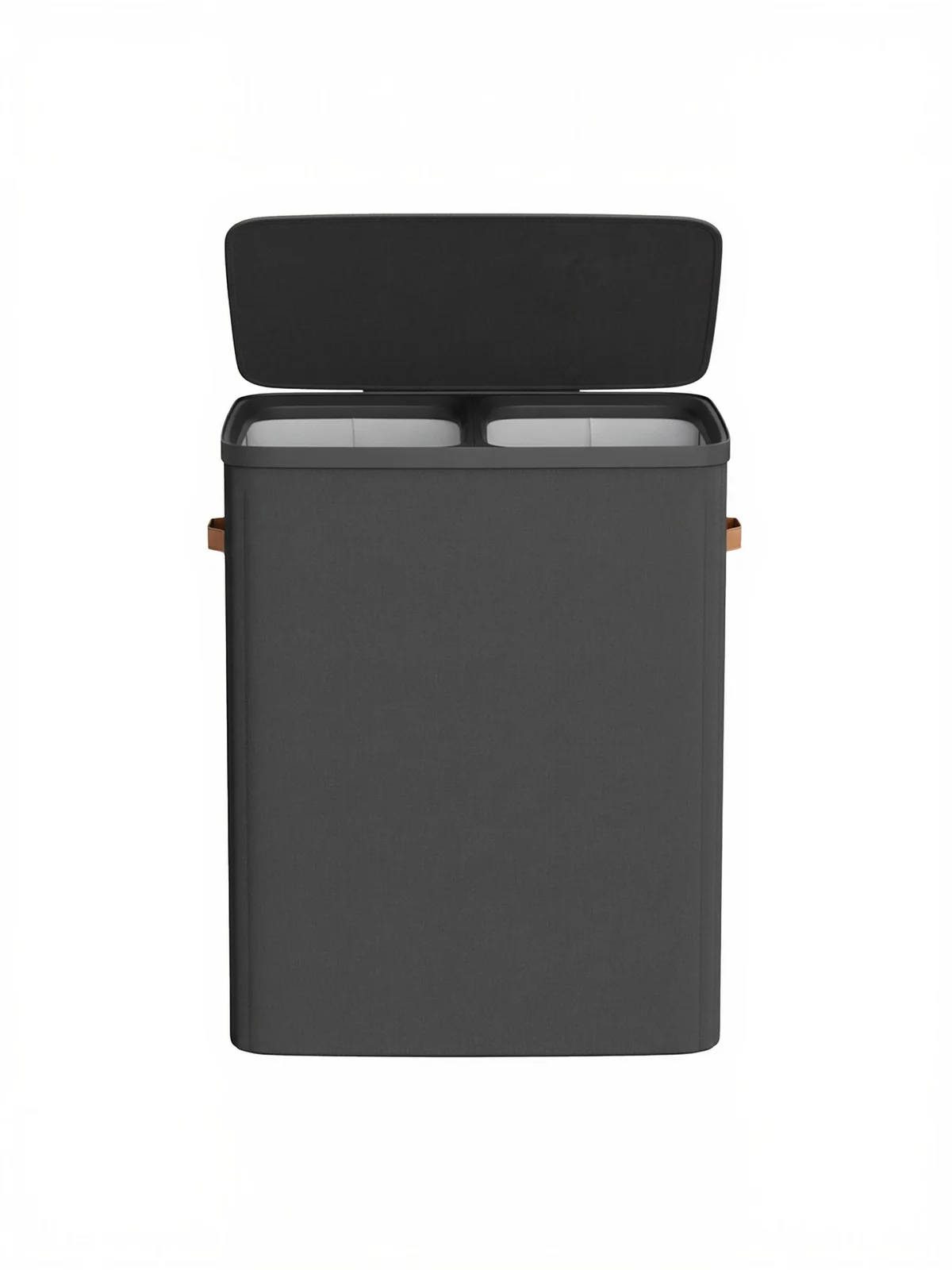 Laundry basket with dual compartments and removable liners