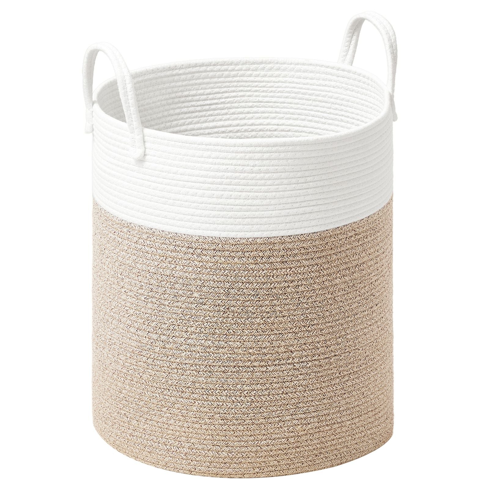 Laundry basket with handles for clothes and toy storage
