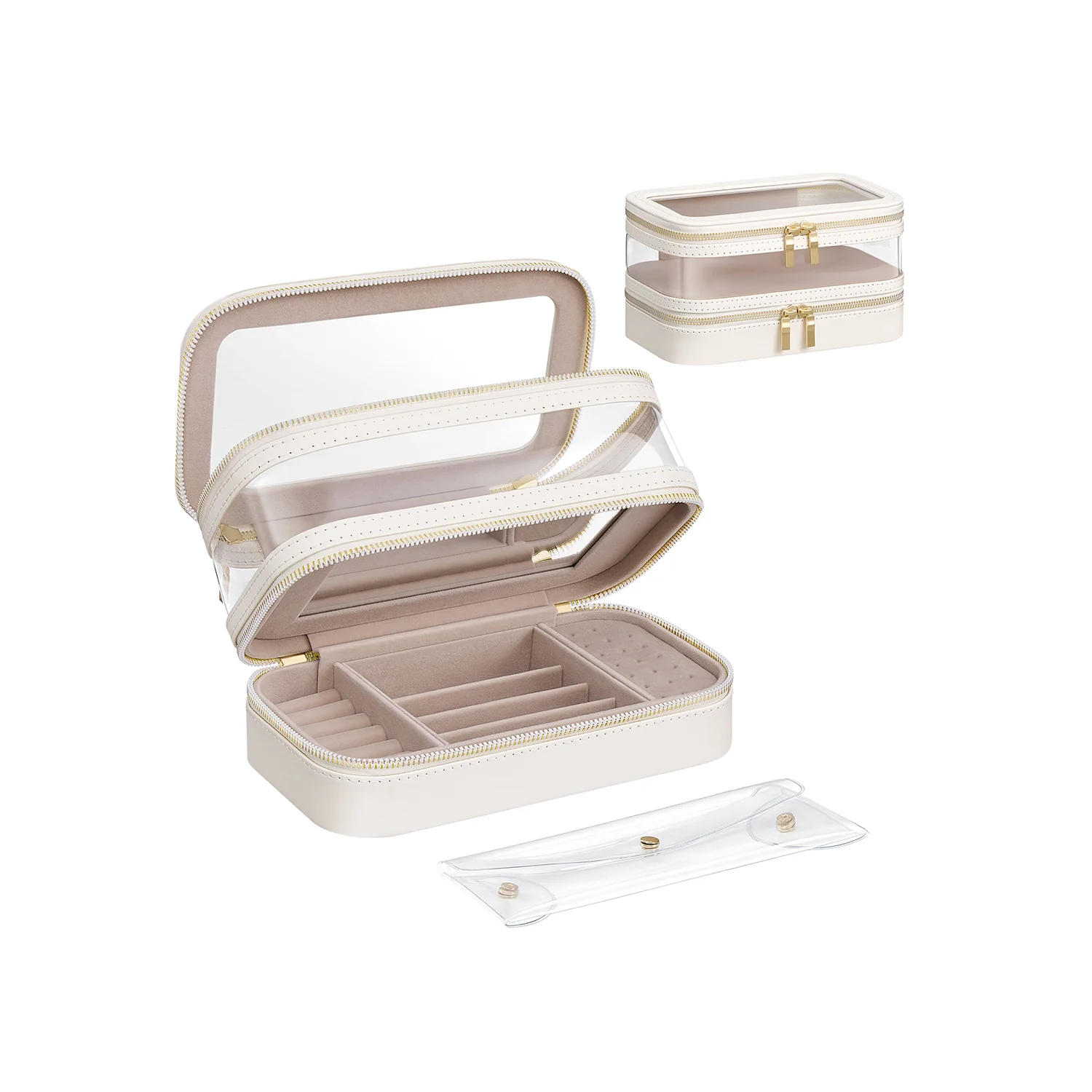 Makeup Bag with Separate Brush Bag Pouch - Image 2