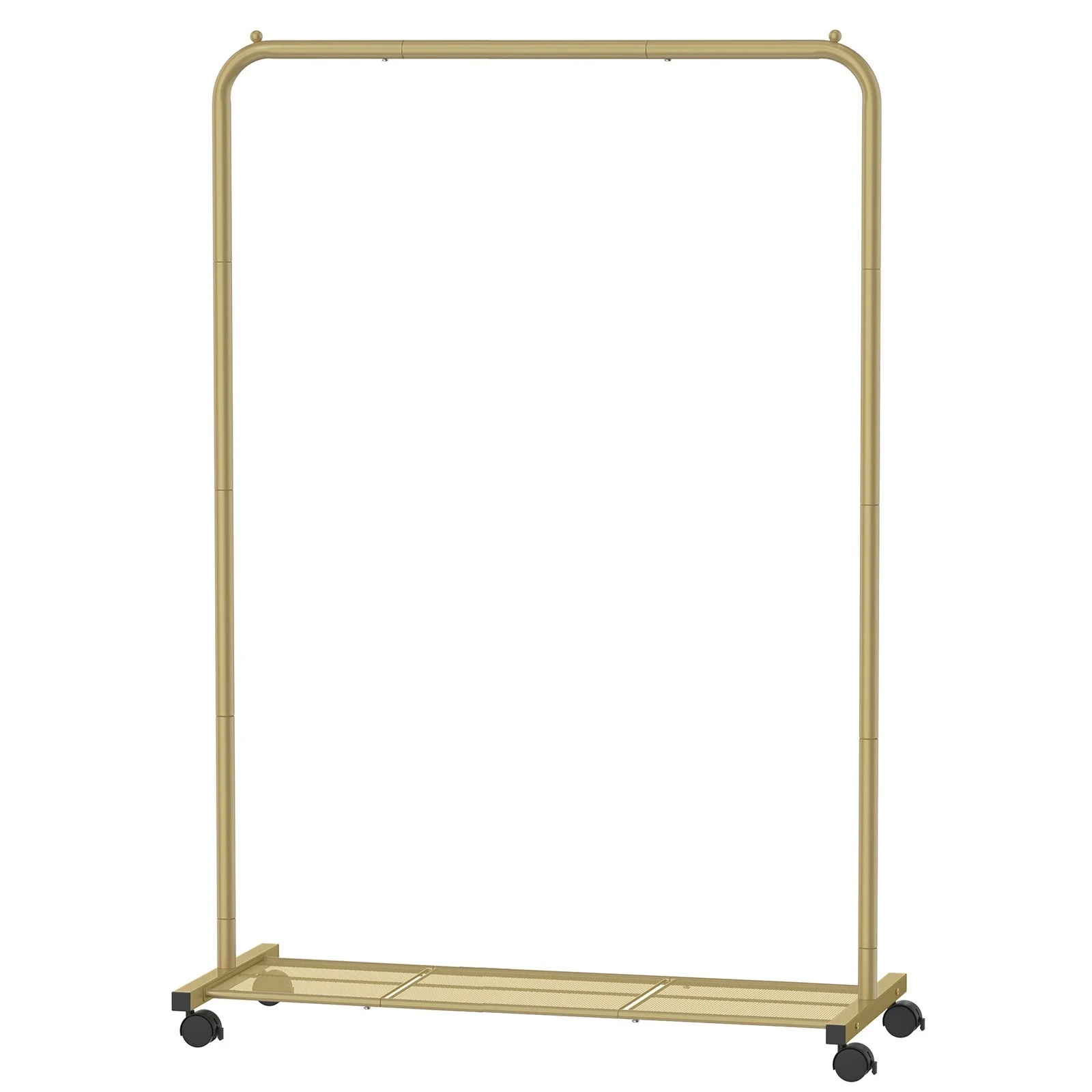 Metal Clothes Rack with Storage Shelf on Wheels