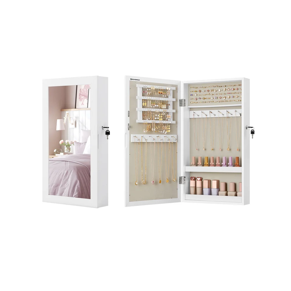 Mirrored Lockable Jewellery Cabinet - Image 2