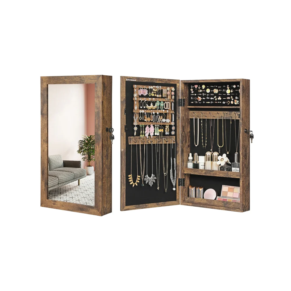 Mirrored Lockable Jewellery Cabinet - Image 3
