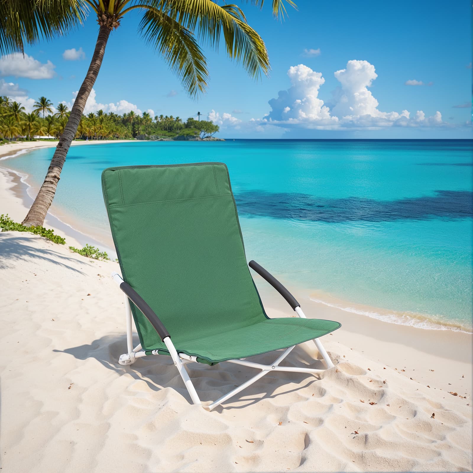 Portable Beach Chair, with High Backrest, Foldable - Image 2