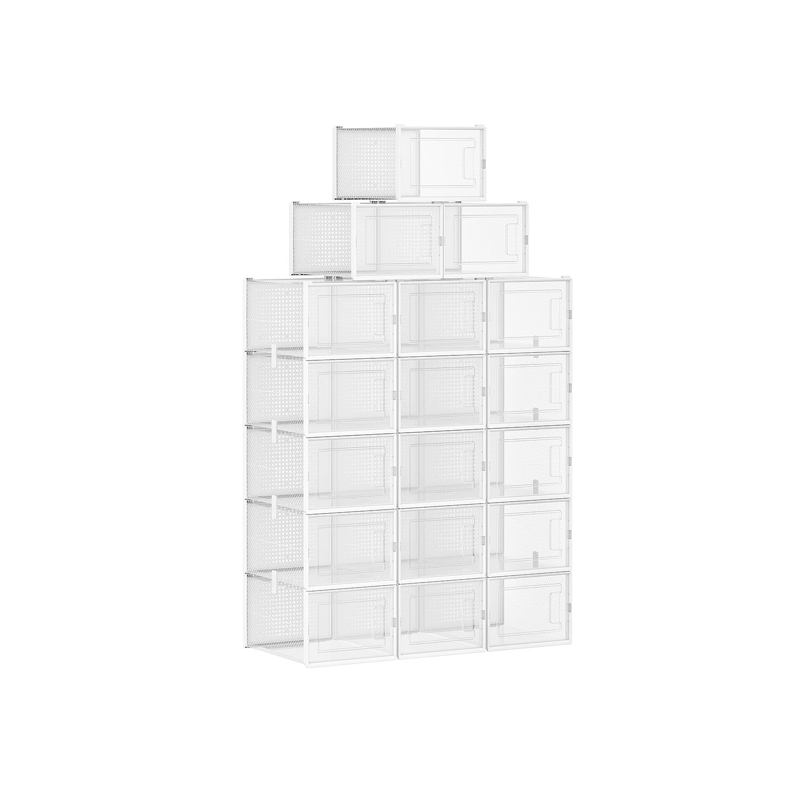 Pack of 18 Transparent Plastic Shoe Boxes