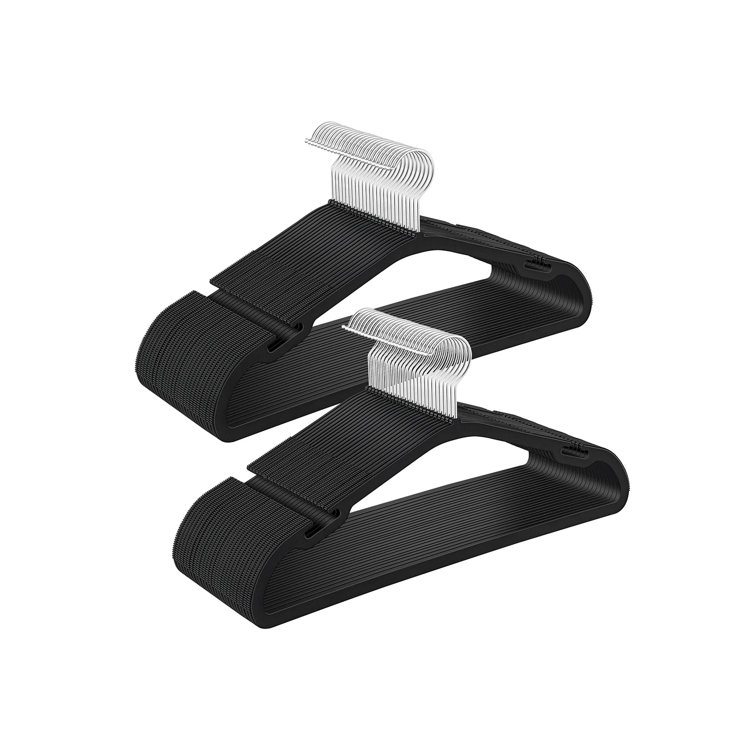 Pack of 50 Plastic Hangers with Shoulder Notches