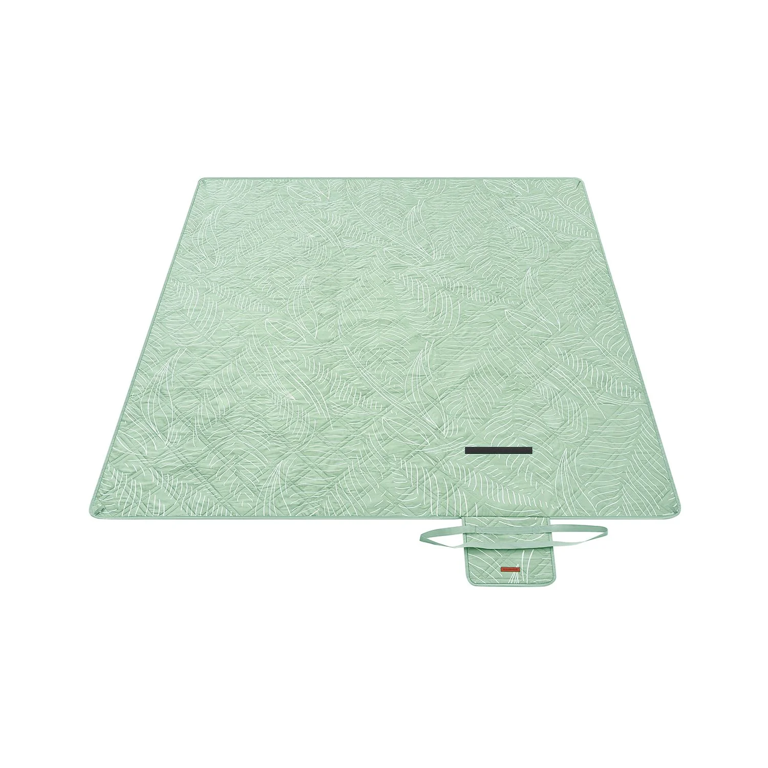 Picnic Blanket 200 x 200 cm Leaf Pattern and Khaki - Image 4