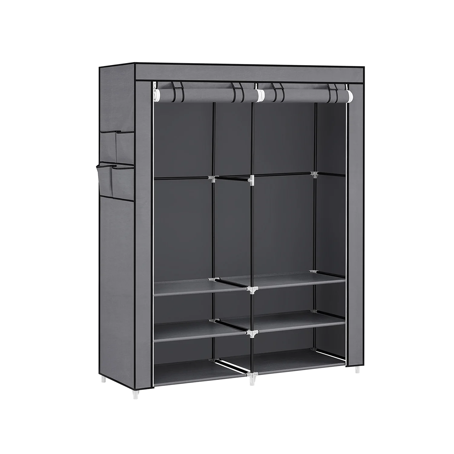 Portable Wardrobe with 2 Hanging Rails - Image 2