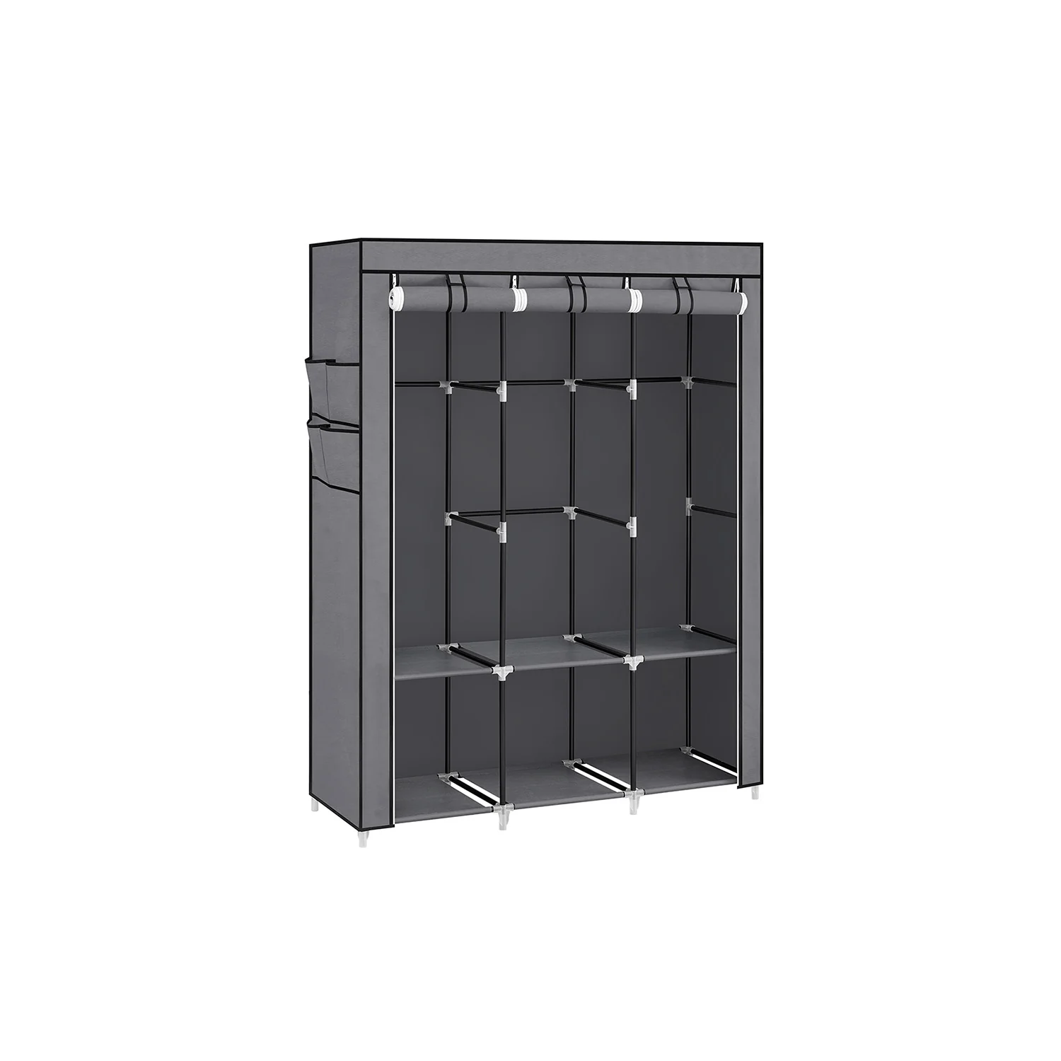 Portable Wardrobe with 3 Hanging Rails - Image 2