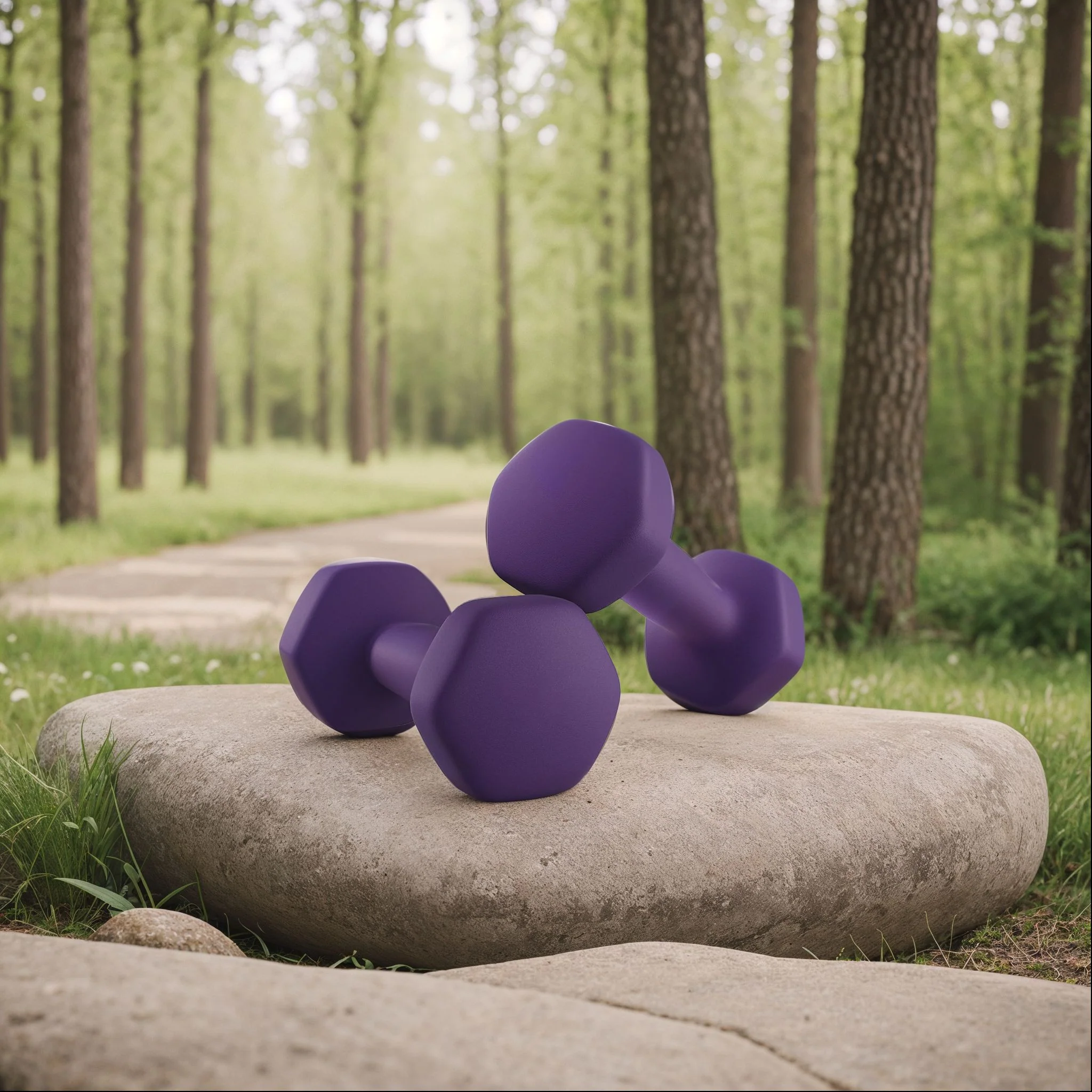 Set of 2 Dumbbells, 2 x 2 kg Neoprene Weights, Hexagonal