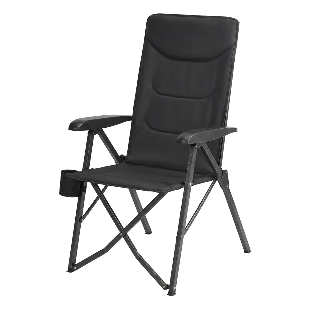 Reclining Camping Chair with Padded Seat and Cup Holder
