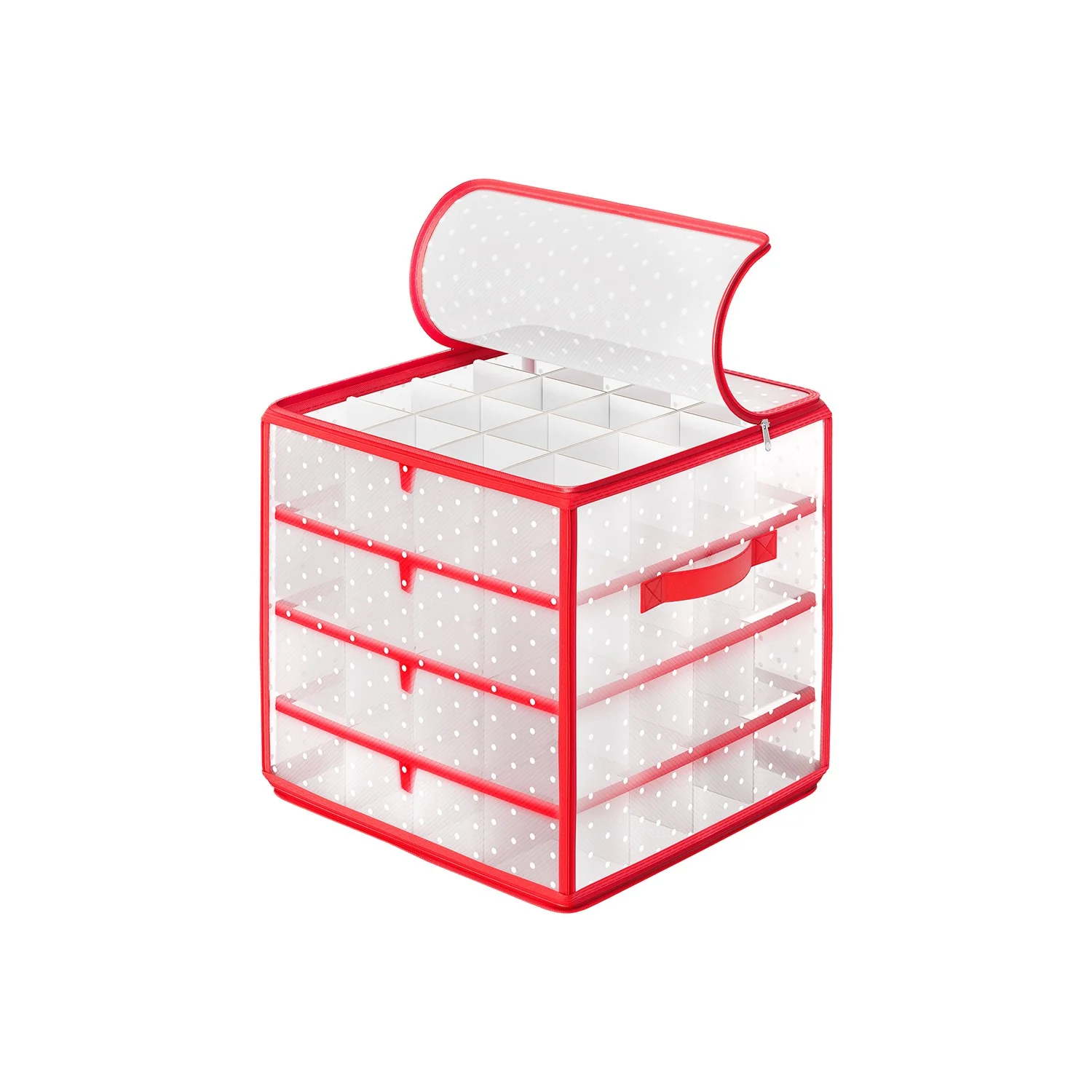Red Large Storage Box for Christmas Baubles - Image 4
