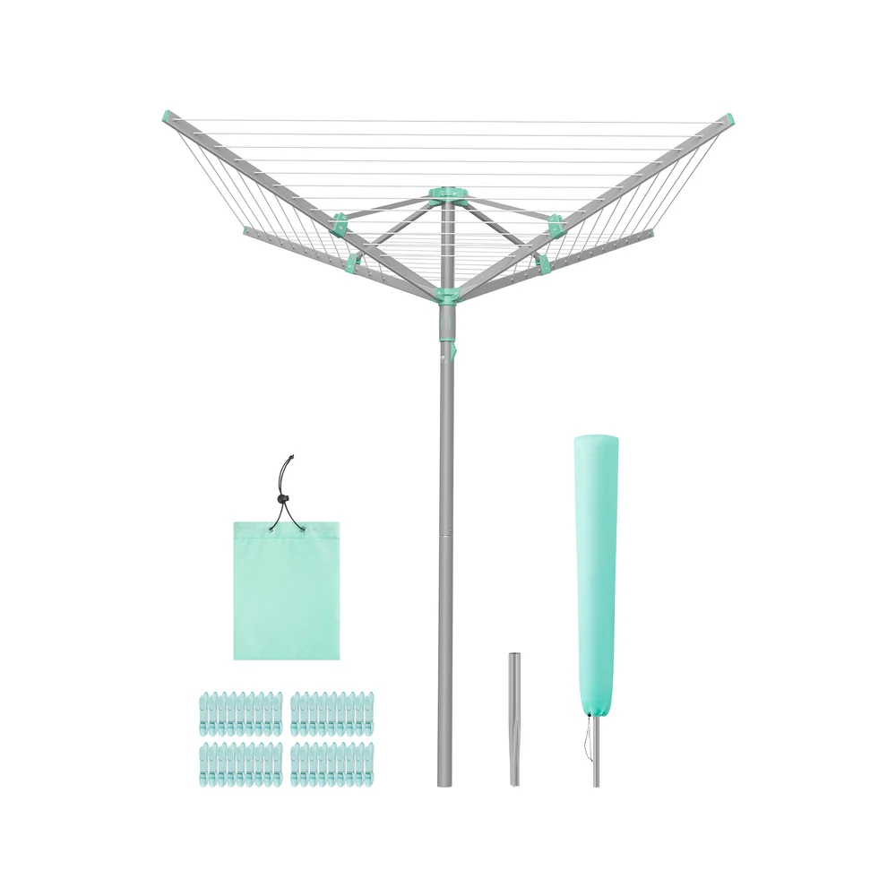 Rotary Washing Line with Clips and Protective Cover