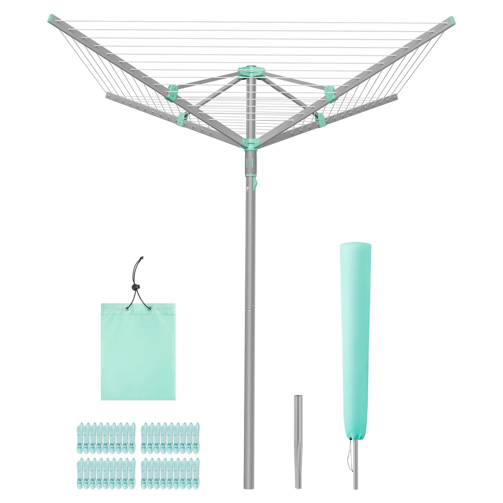 Rotary Washing Line with Clips and Protective Cover - Image 2