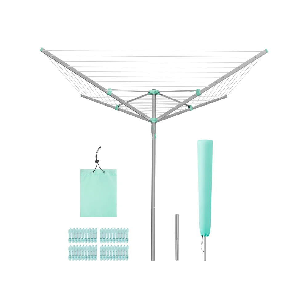 Rotary Washing Line with Clips and Protective Cover - Image 3