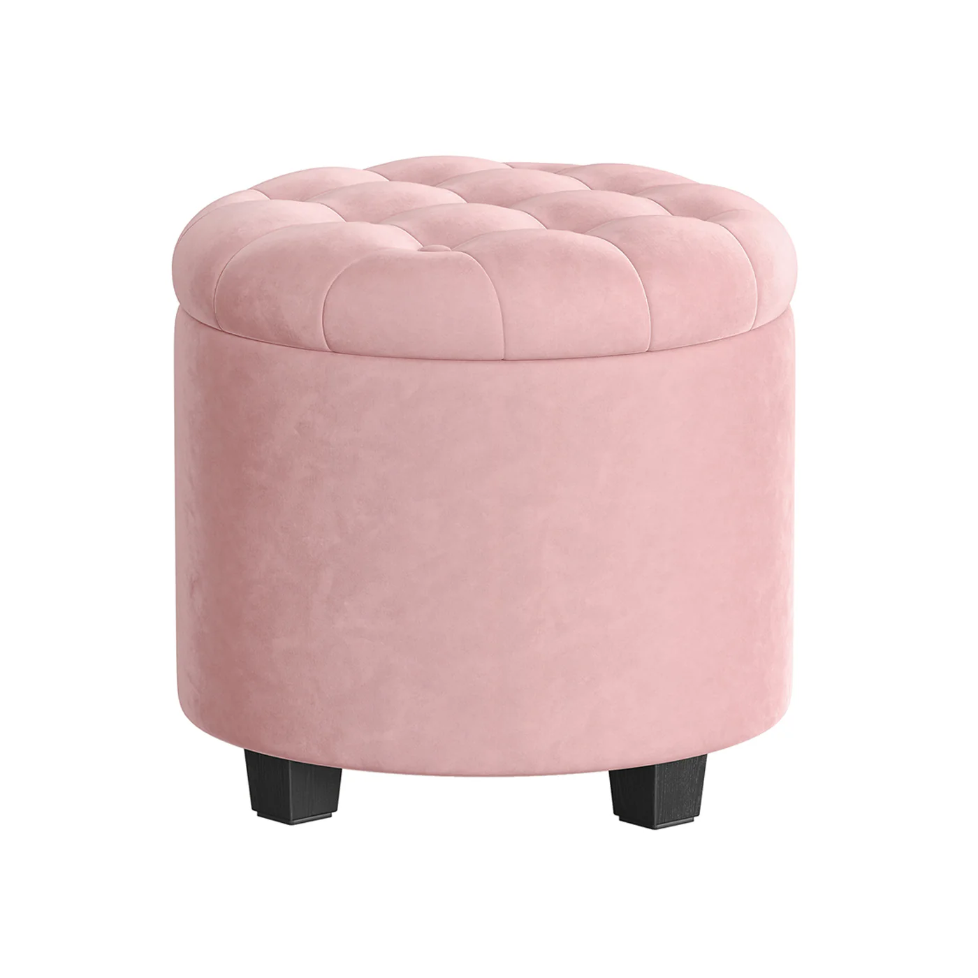 Round ottoman with storage and footrest - Image 3