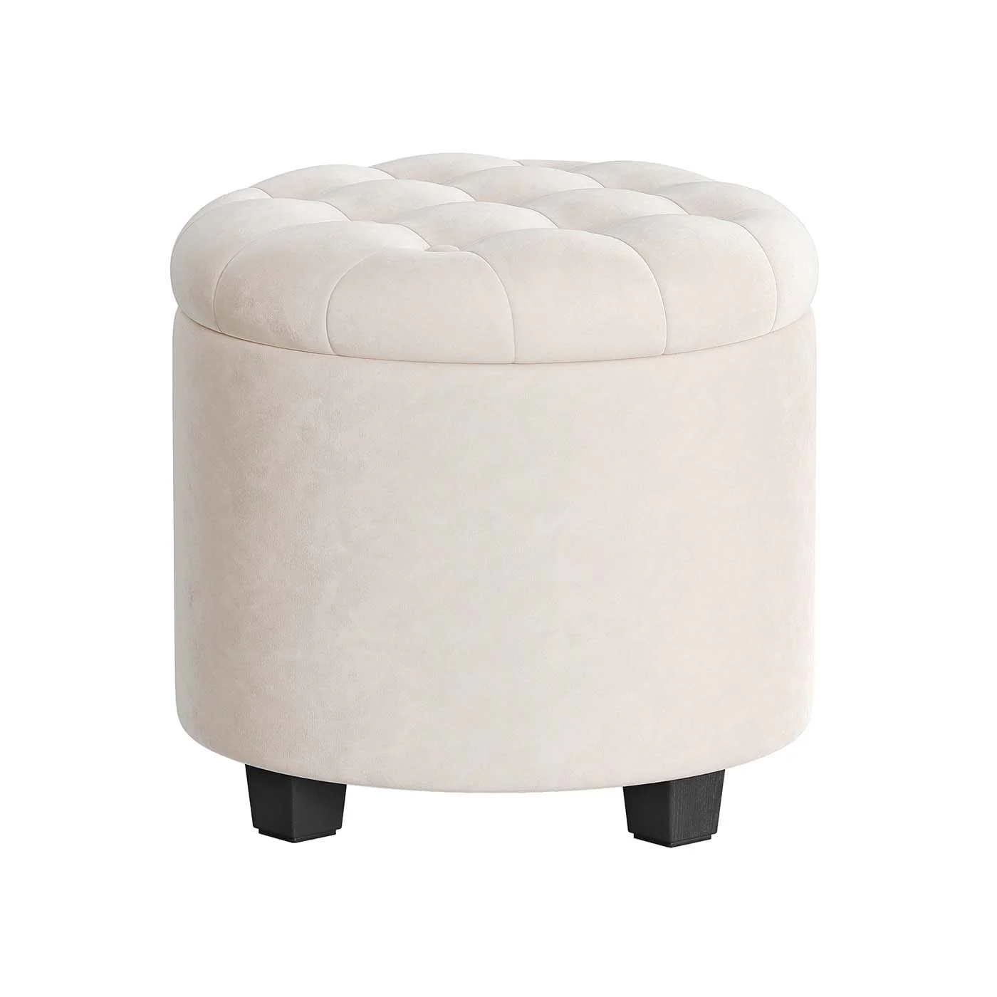 Round ottoman with storage and footrest - Image 4