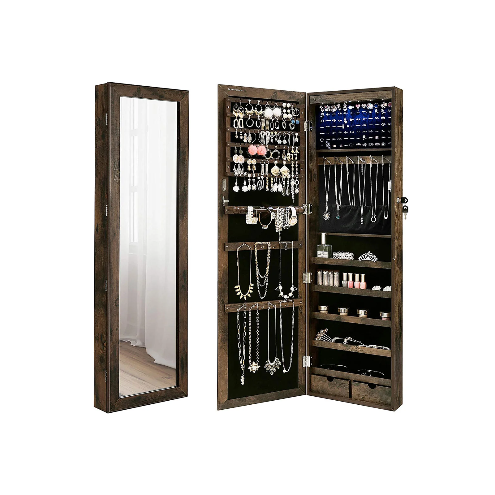 Rustic Brown Jewellery Cabinet
