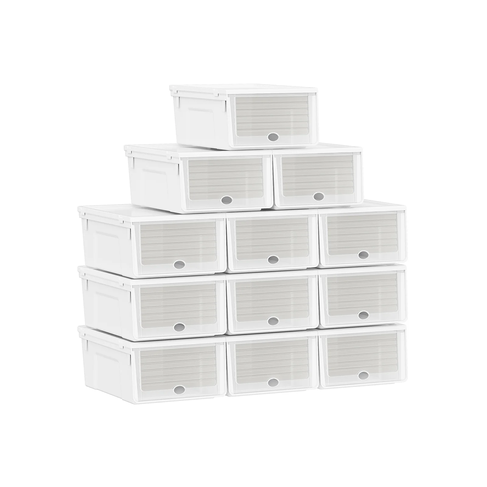Set of 12 White Shoe Storage Box Organizer