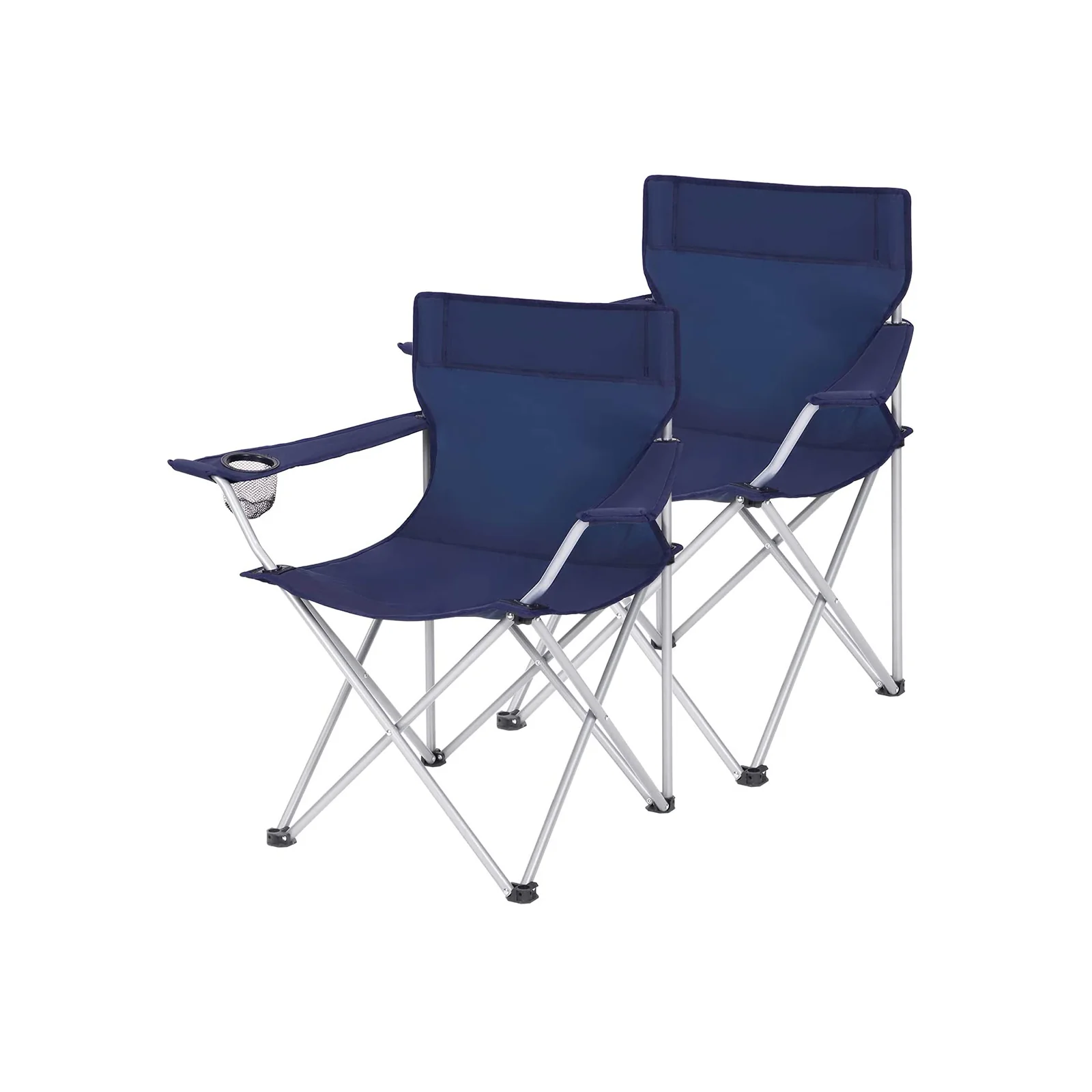 Set of 2 Portable Camping Chairs with Armrest - Image 2