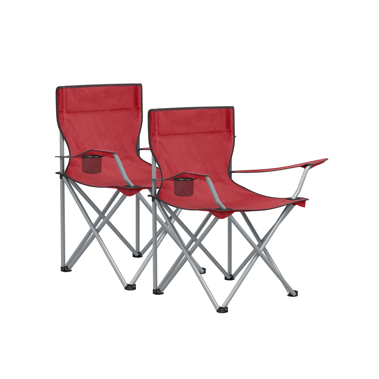 Set of 2 Portable Camping Chairs with Armrest - Image 3