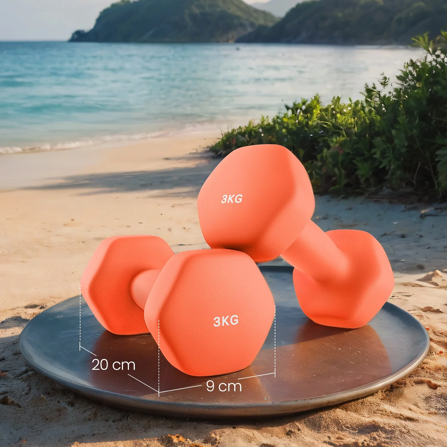 Set of 2 Neoprene Hex Dumbbells with Dumbbells Bars - Image 5