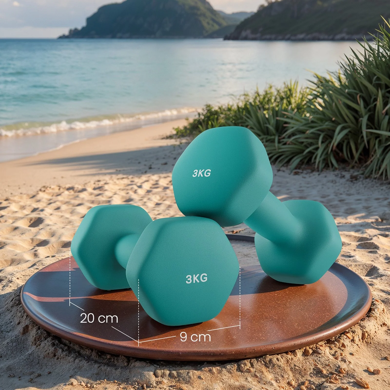 Set of 2 Neoprene Hex Dumbbells with Dumbbells Bars - Image 6