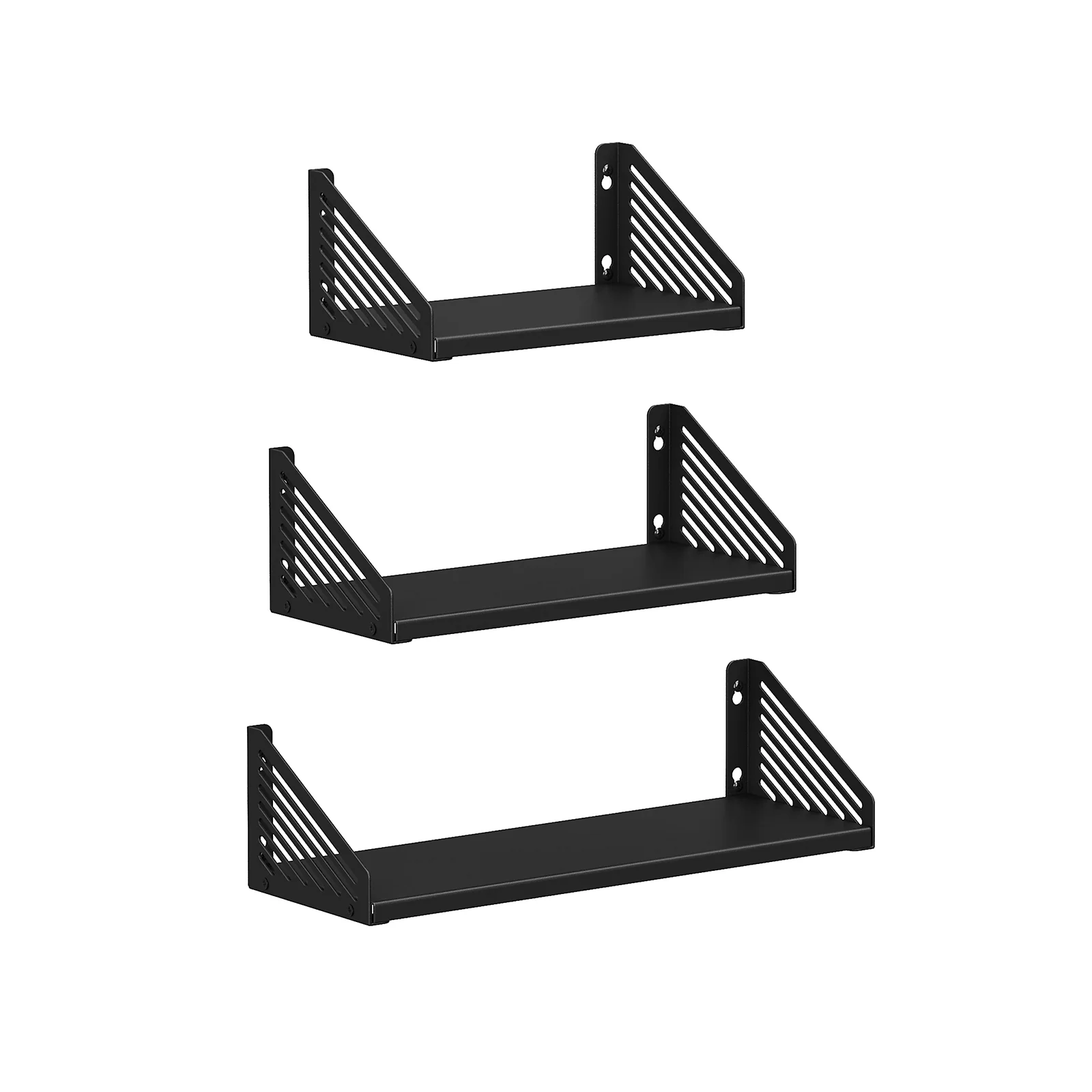 Set of 3 Wall-Mounted Metal Storage Shelves