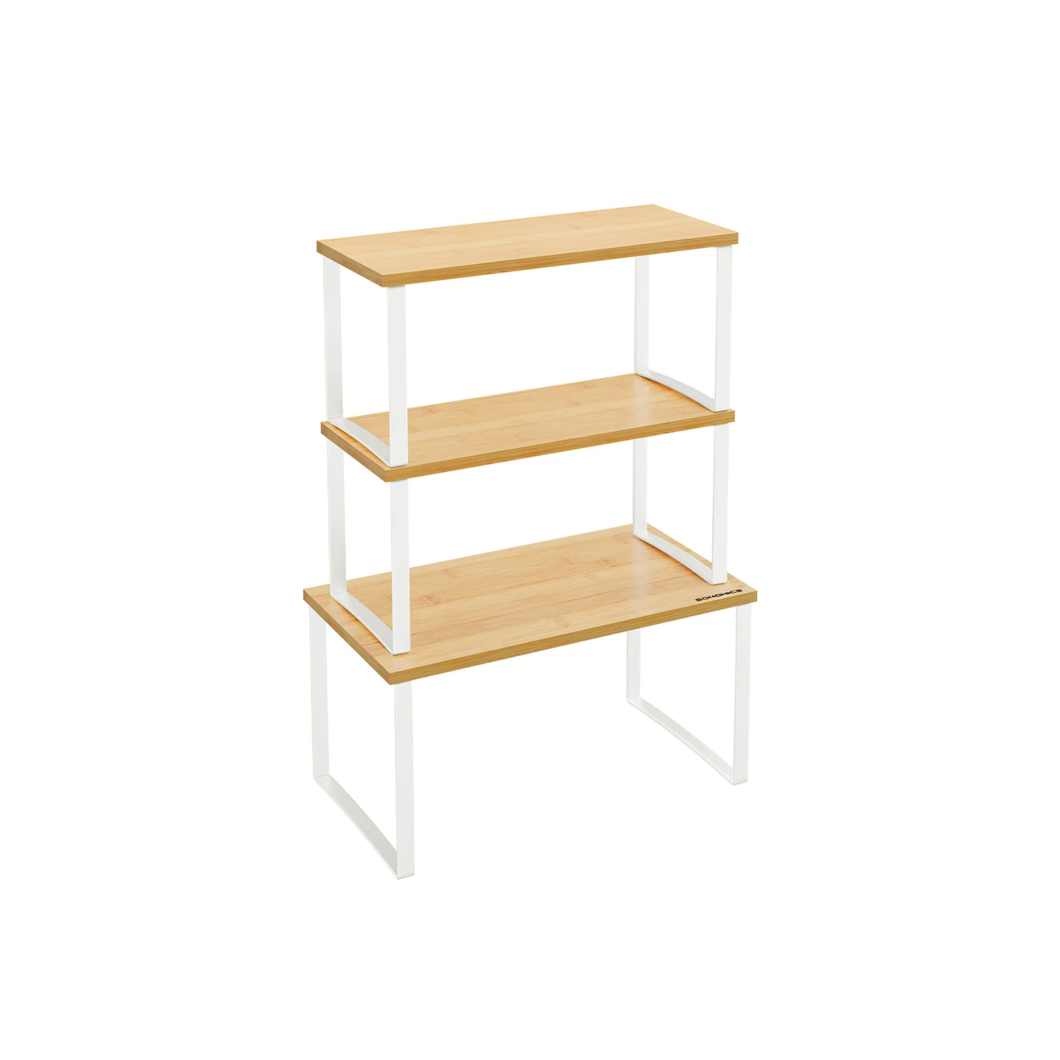 Set of 3 Cupboard Organisers Ink Black and Natural Beige - Image 2